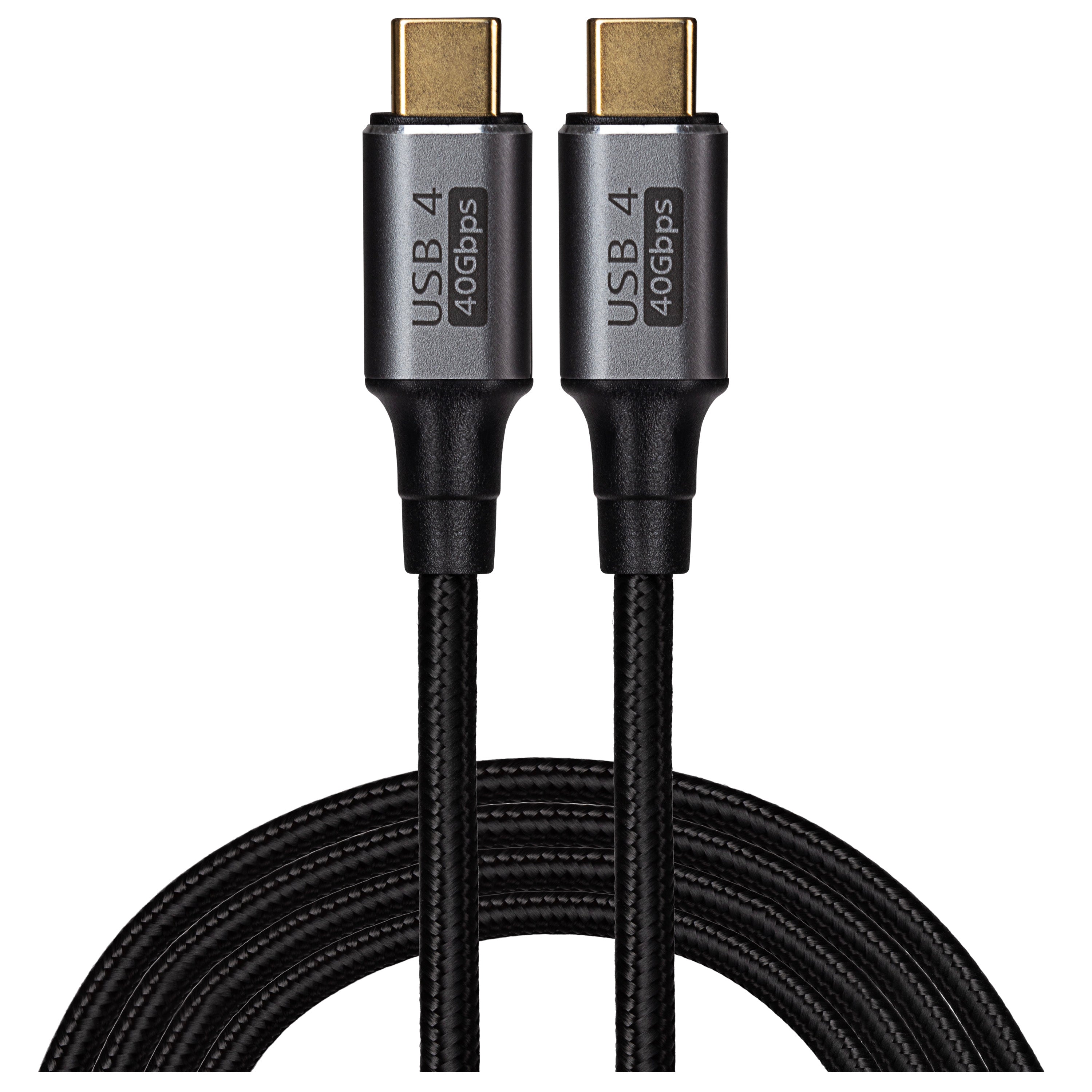 Maplin Pro USB-C to USB-C v4.0 40Gbps 8K@60Hz Super Speed Braided Cable - Black, 1.2m