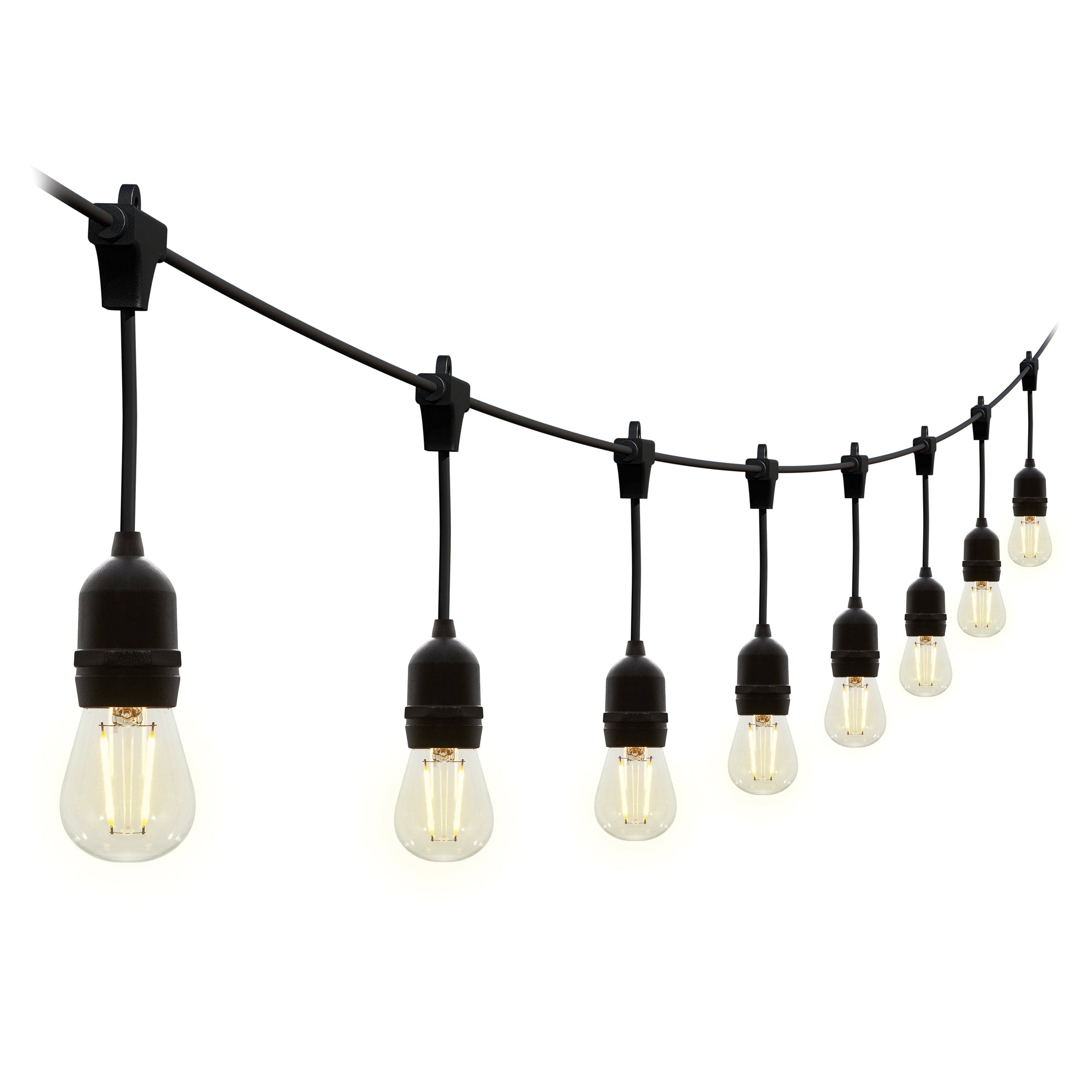 4lite Festoon Lighting Outdoor String Lamps with E27 Screw Warm White LED Bulbs