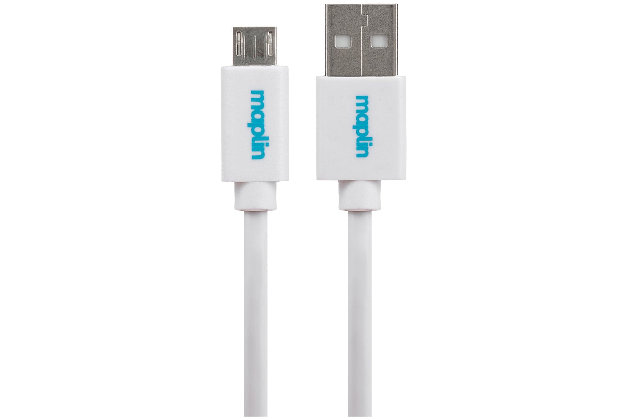 Maplin Premium USB A 2.0 Male to Micro USB B Male Cable - White