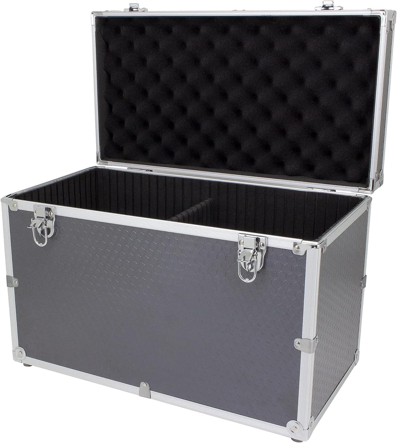 Maplin Aluminium 310 x 450 x 240mm Flight Case with Internal Divider - Silver