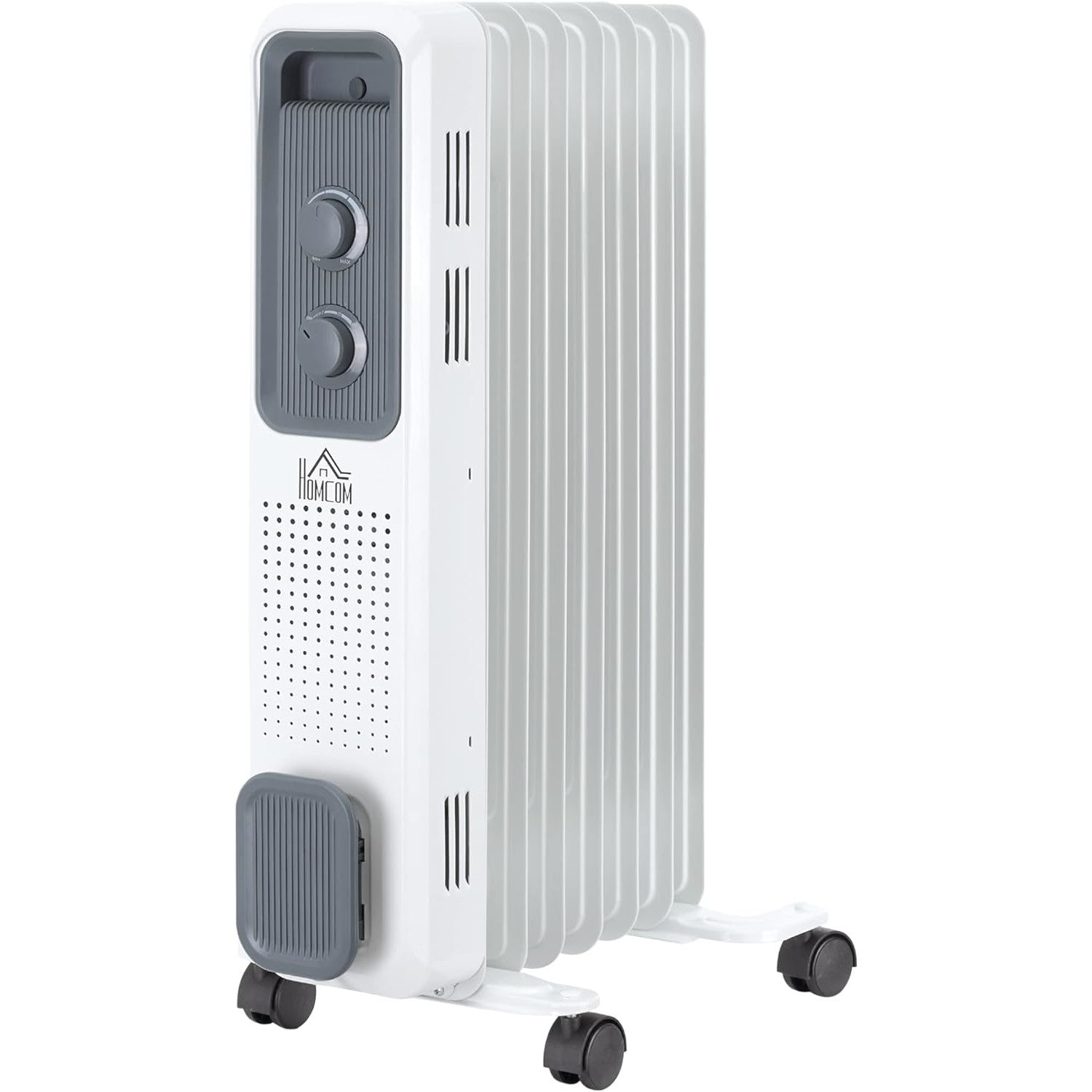 Maplin 7 Fin Portable Oil Filled Radiator with Three Heat Settings - White