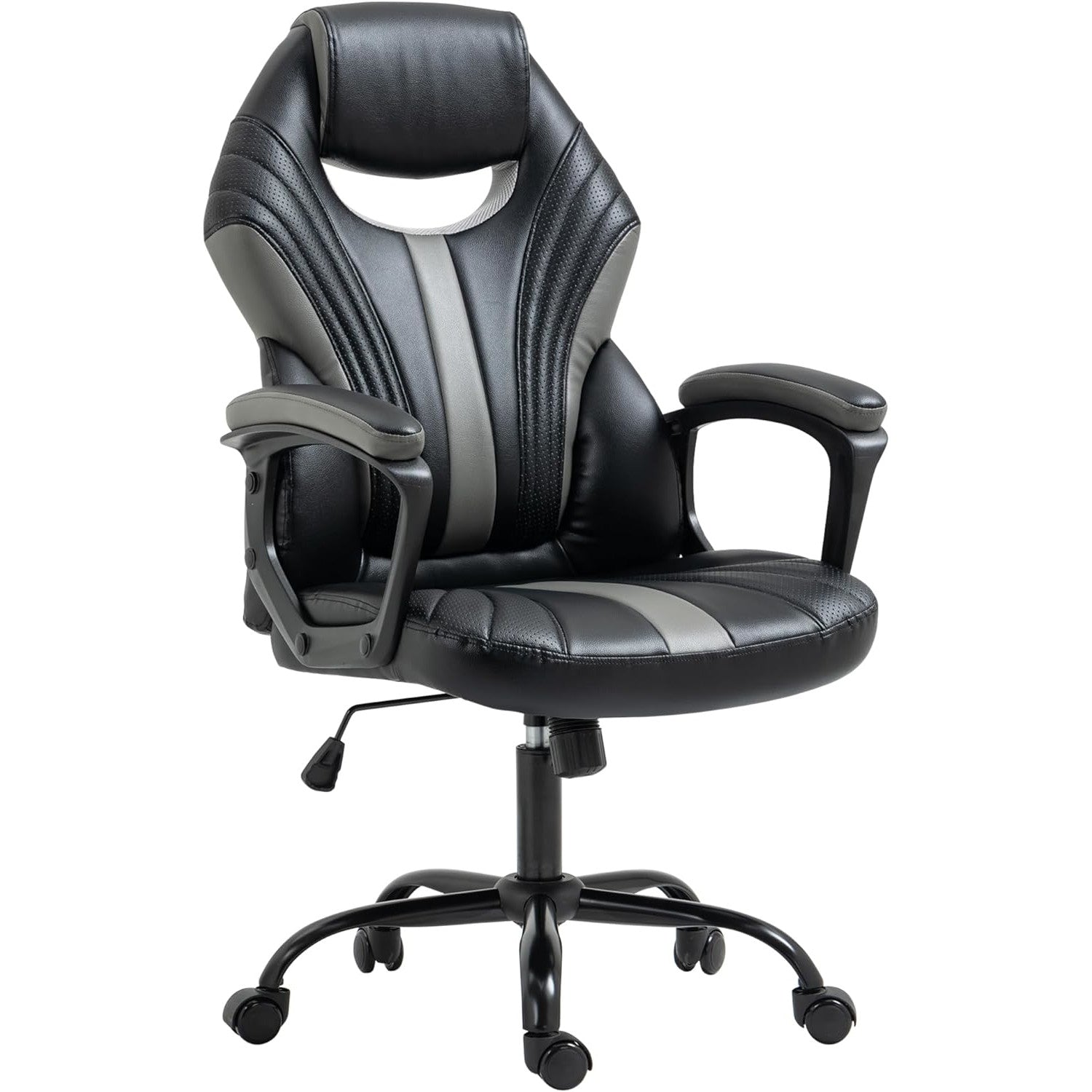 Maplin Faux Leather Adjustable Swivel Gaming Chair - Black