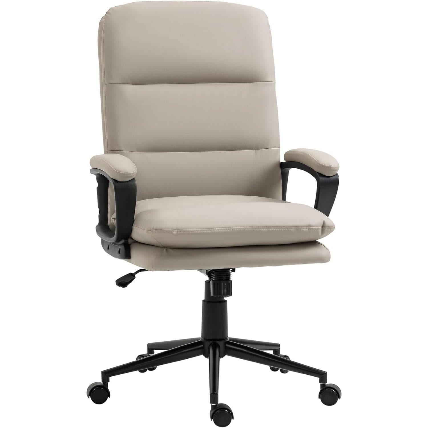 ProperAV PU Leather Ergonomic Adjustable Office Chair - Light Grey