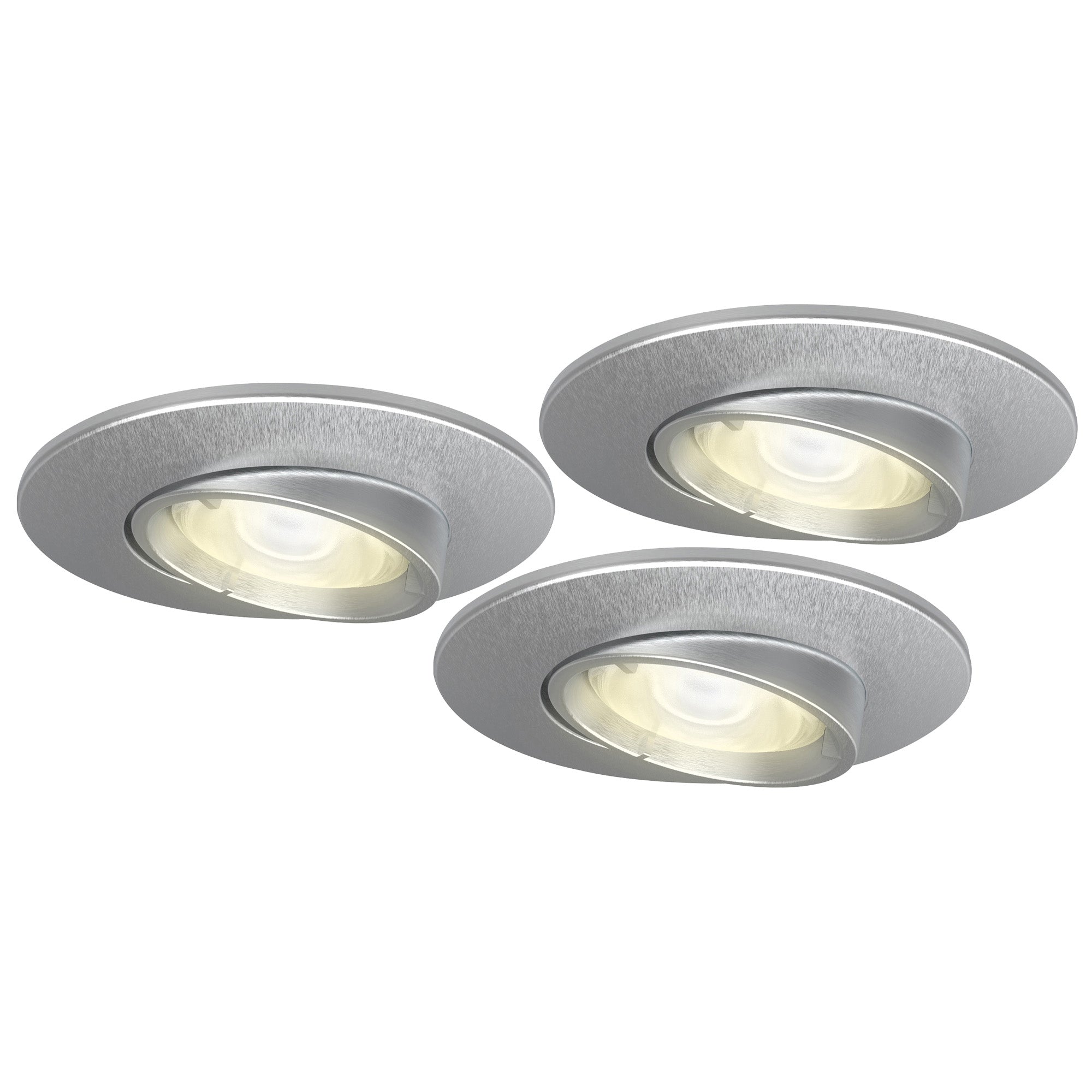 4lite WiZ Connected Fire-Rated IP20 GU10 Smart Adjustable LED Downlight - Satin Chrome (Pack of 3)