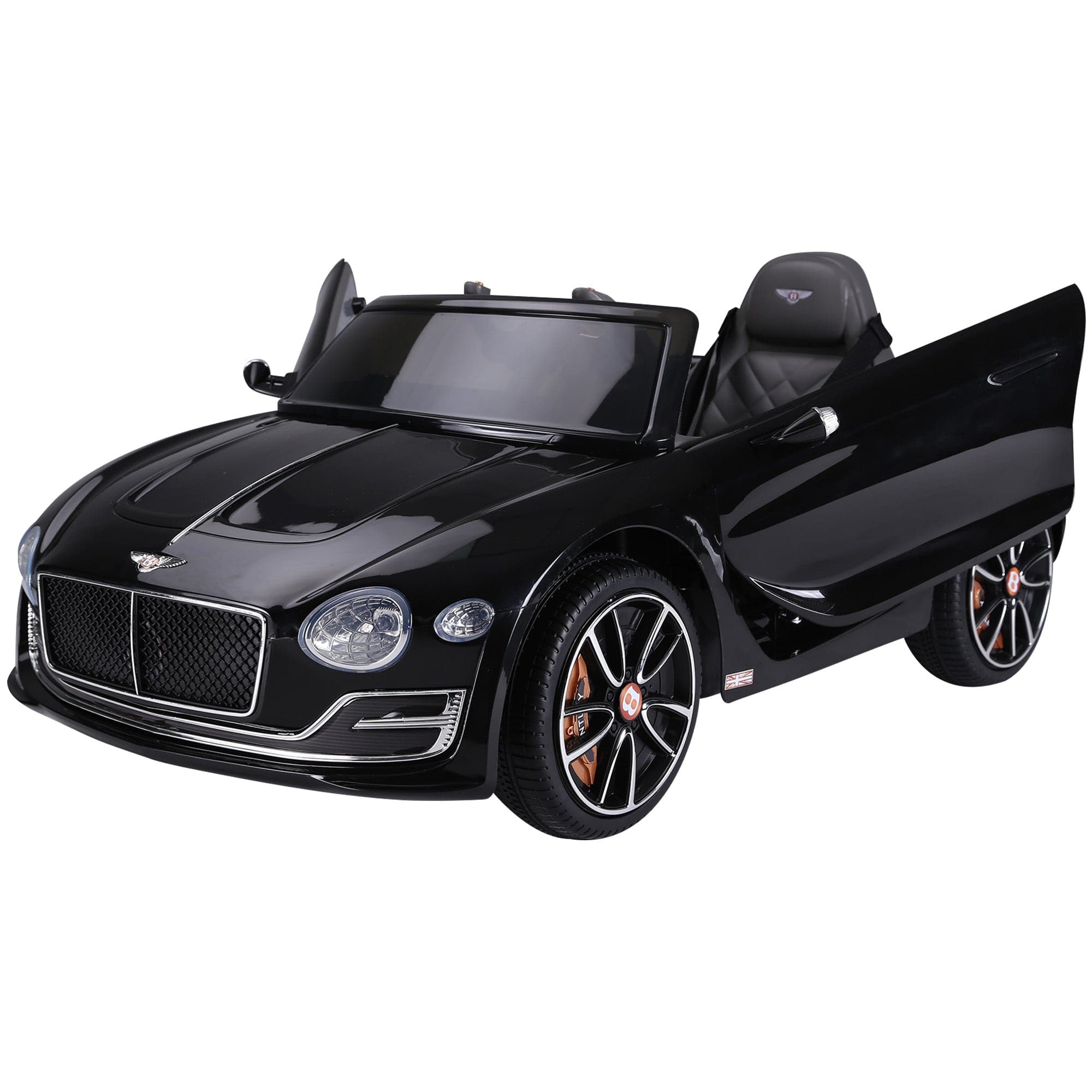 HOMCOM Bentley GT 12V Electric Kids Ride On Toy Car with LEDs, Music & Remote Control for 3-8 Years - Black