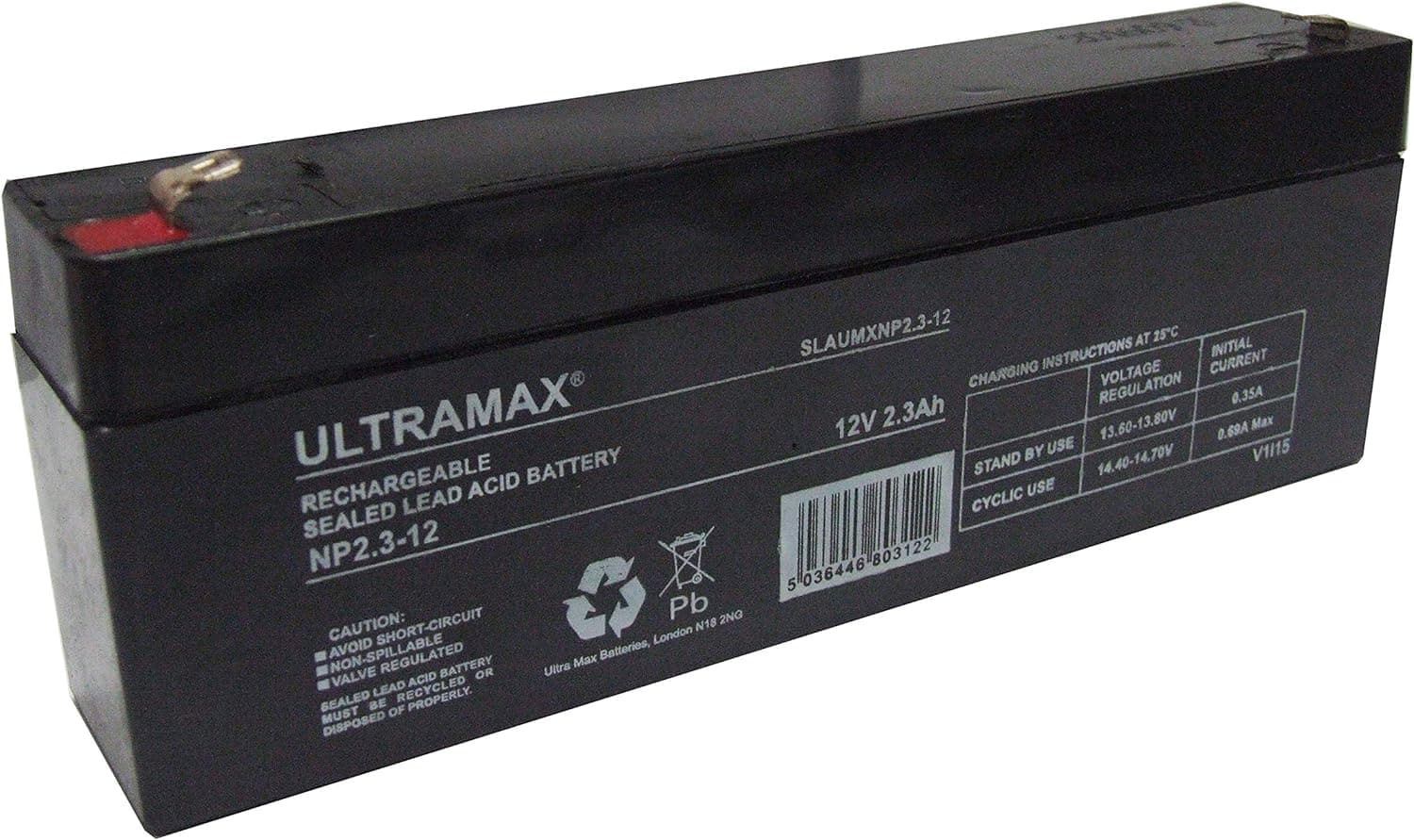 Maplin Plus NP2.3-12, 12V 2.3AH 20HR (AS 1.9AH, 2AH, 2.1AH & 2.4AH) Sealed Lead Acid Rechargeable Battery