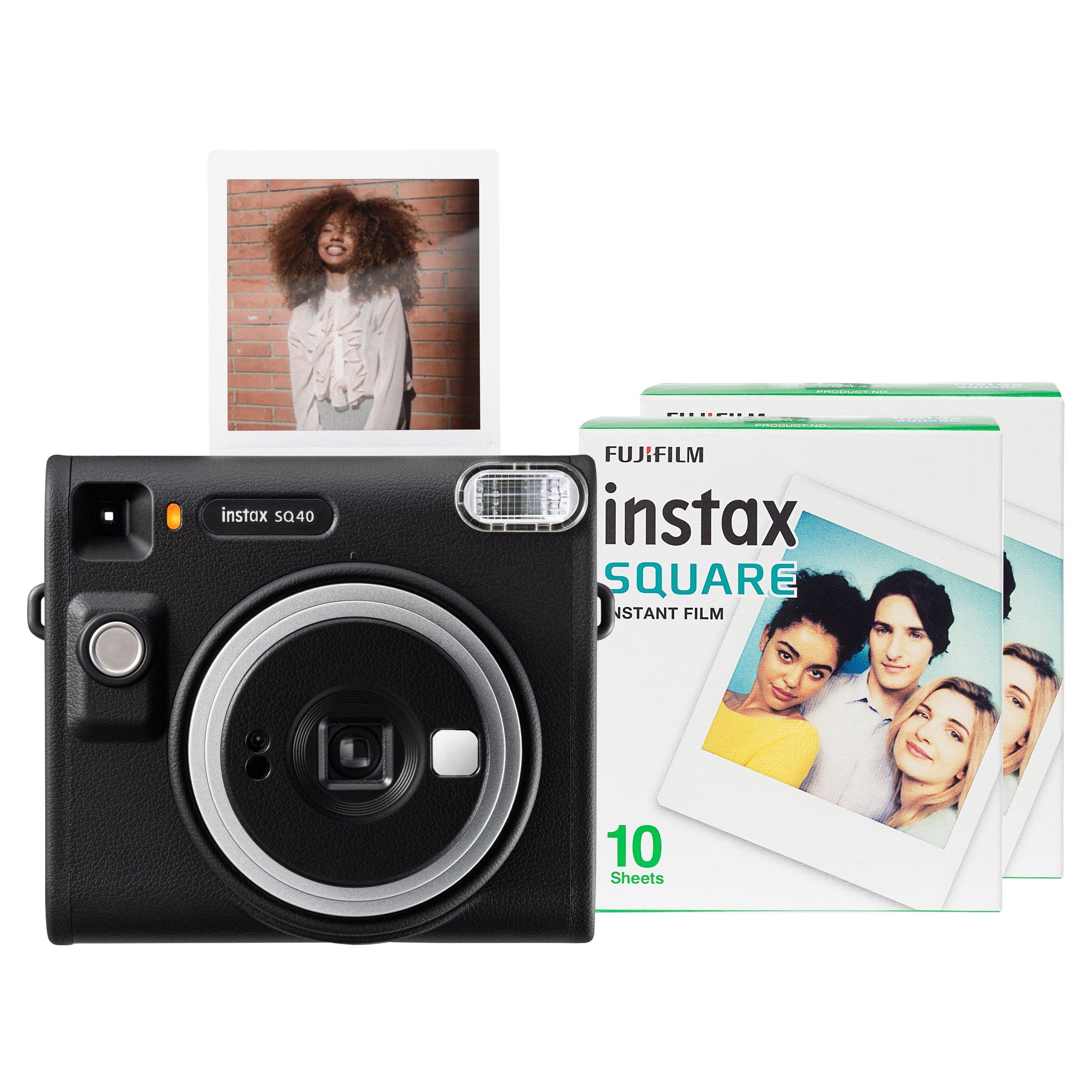 Fujifilm Instax Square SQ40 Instant Camera - Black (Camera + 20 Shot Pack)