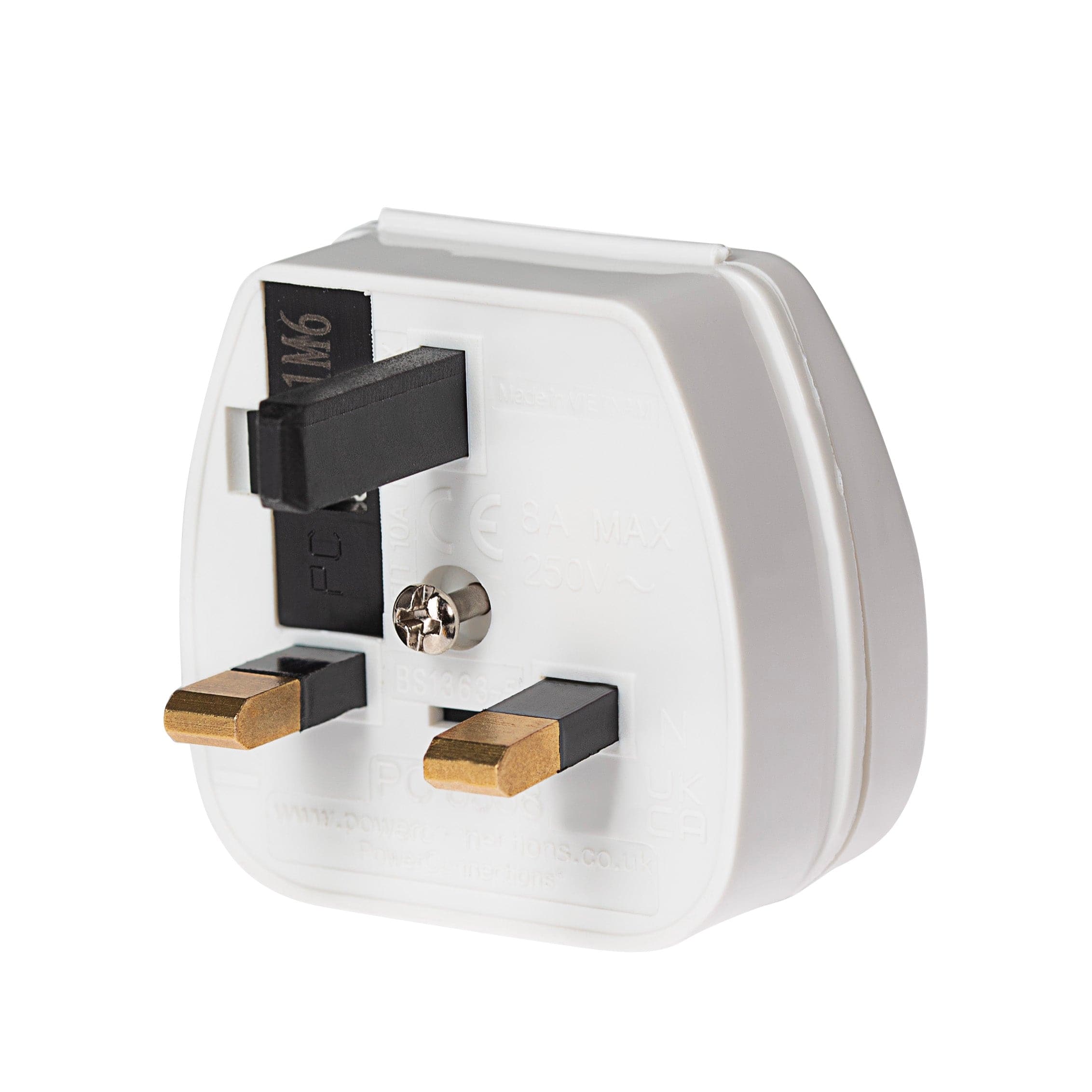 Maplin Euro 2 Pin Plug to UK Mains Plug Converter with 5 Amp Fuse & Screw Cover (White)