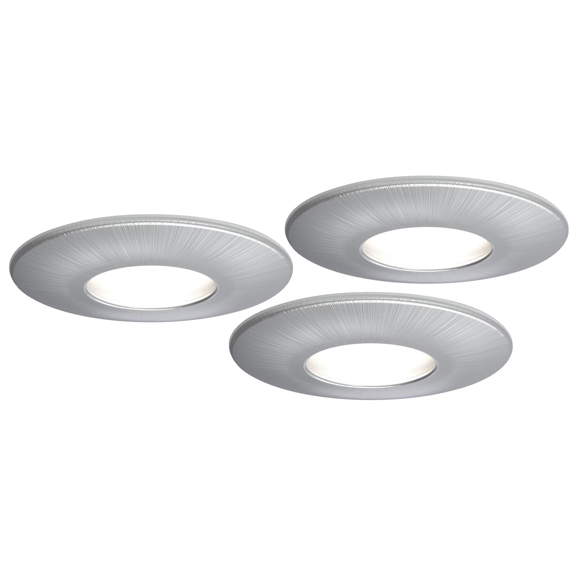 4lite WiZ Connected Fire-Rated IP20 GU10 Smart LED Downlight - Satin Chrome (Pack of 3)