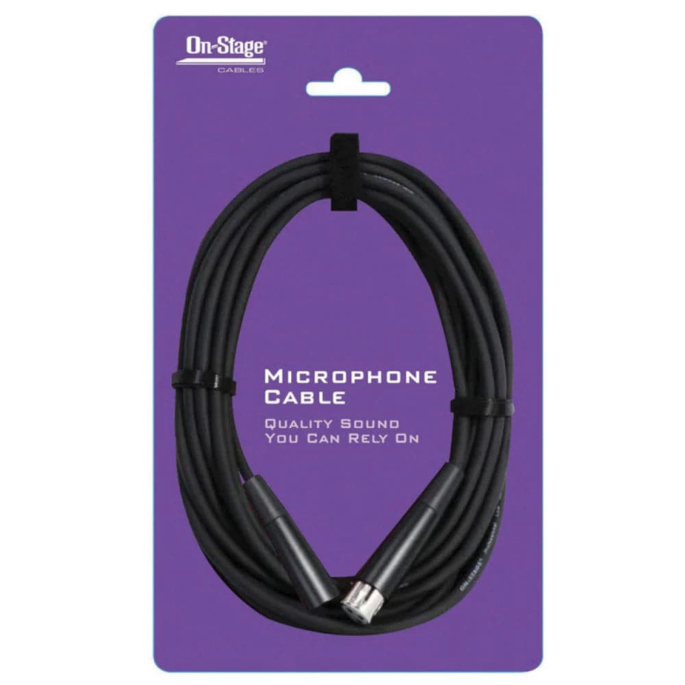 On-Stage XLR to XLR Microphone Cable - Black, 6m