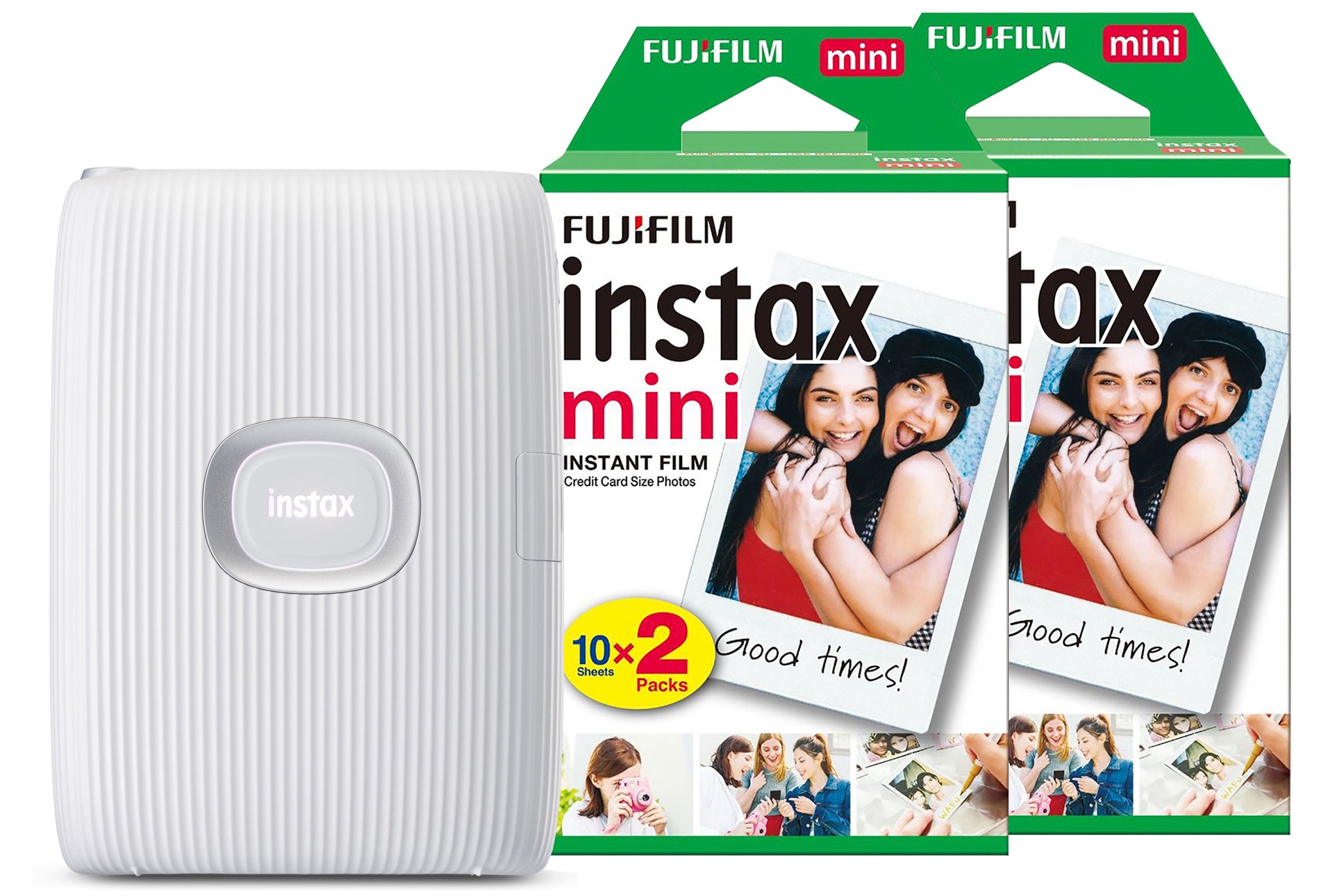 Fujifilm Instax Mini Link 2 Wireless Photo Printer - Clay White (Printer + 40 Shot Pack)
