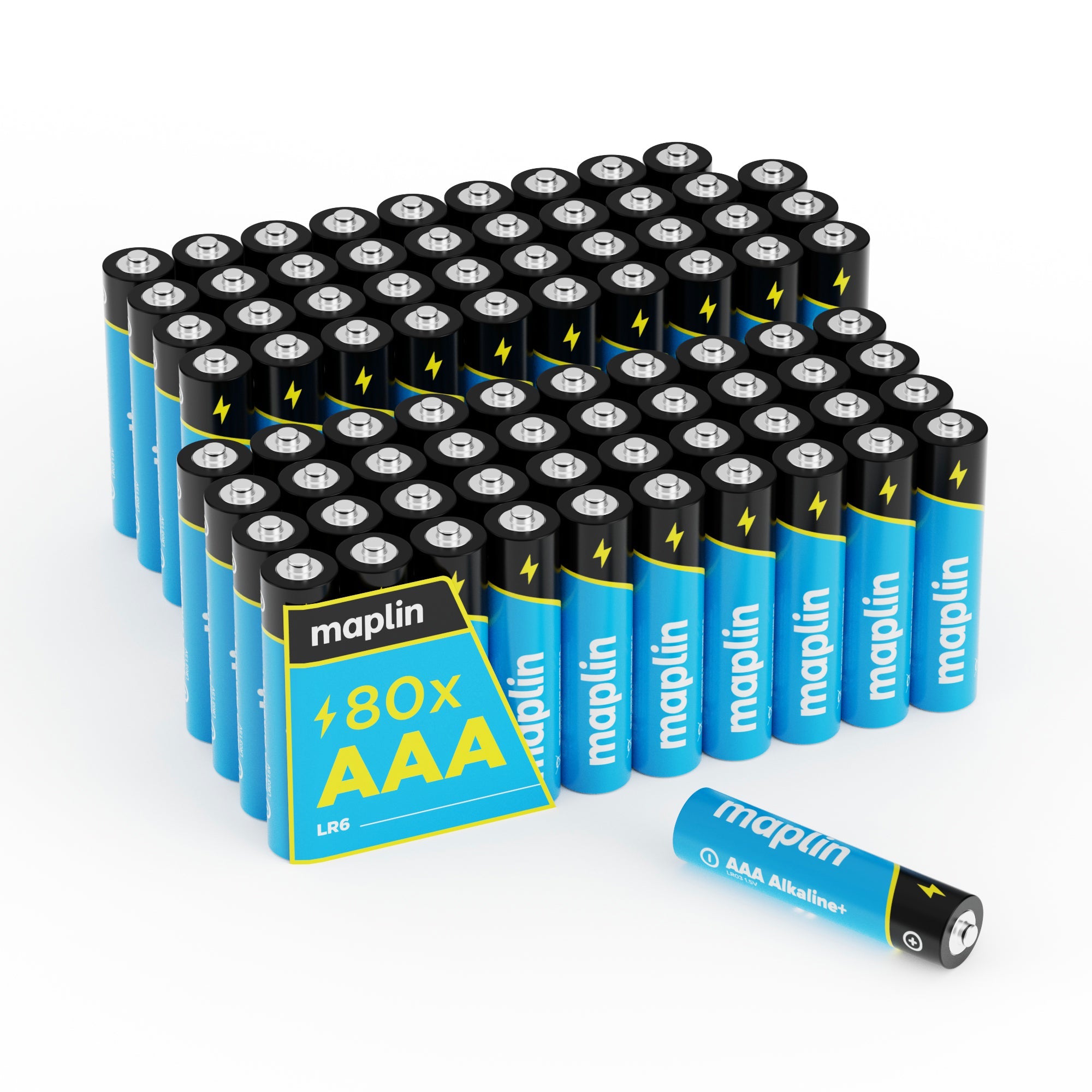 Maplin AAA LR03 7 Year Shelf Life 1.5V High Performance Alkaline Batteries (Pack of 80)