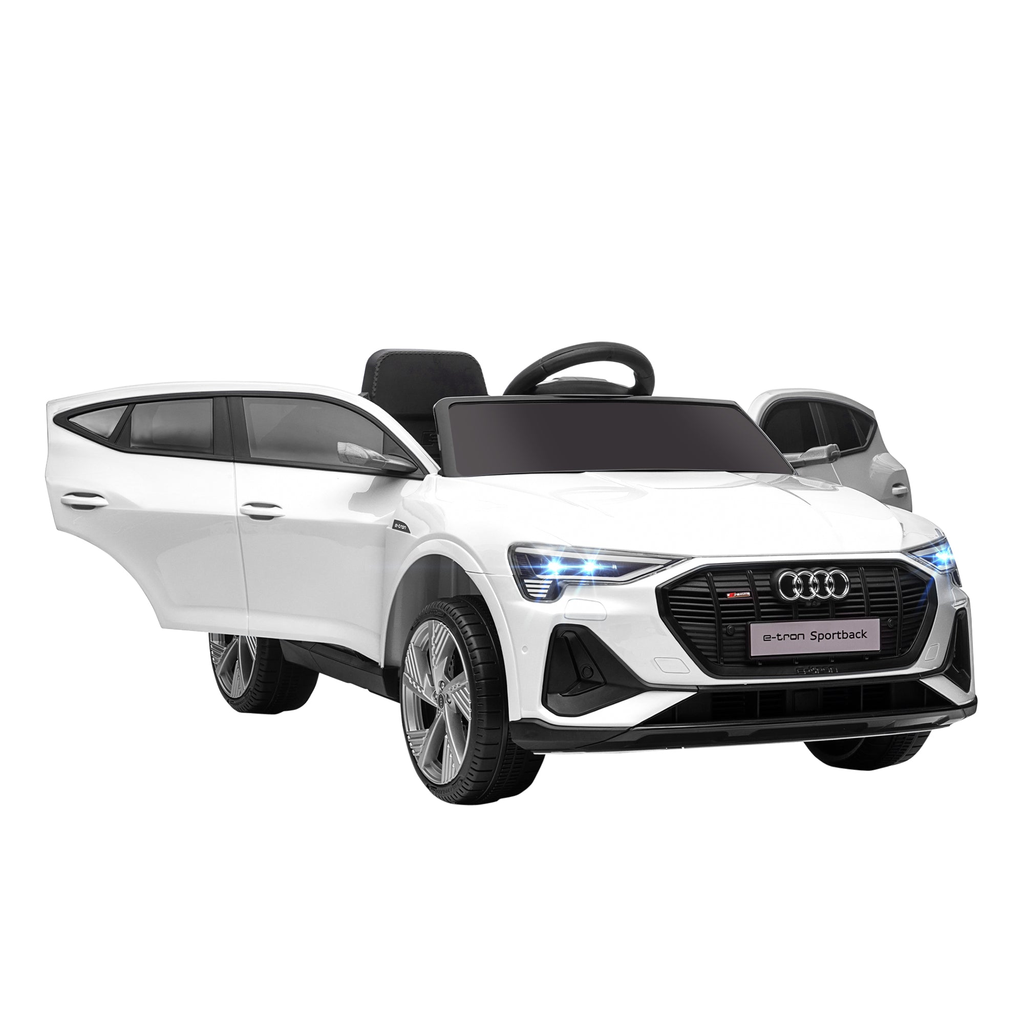 HOMCOM Audi E-tron Licensed 12V Kids Electric Ride On Car with Remote, Music, Lights & Suspension for 3-5 Years (White)