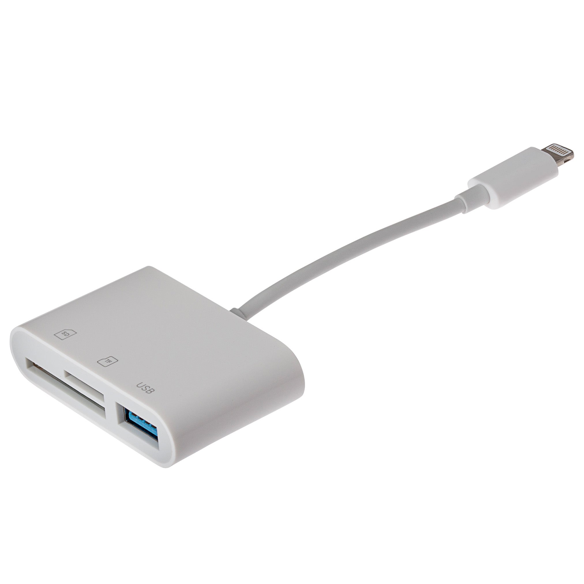 Maplin Lightning Camera Download Adapter SD / MicroSD Card Reader & USB-A Port