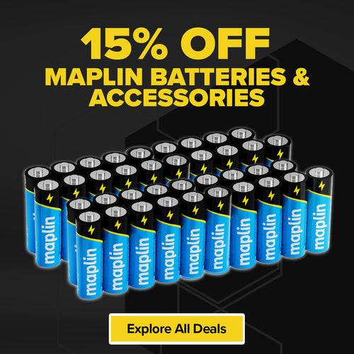 15% off Maplin batteries and accessories - save on AA batteries, AAA batteries and battery chargers with our Black Friday offers!