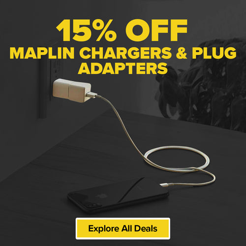 15% off Maplin chargers and plug adapters - Save 15% on wall chargers and plug adapters with our Black Friday offers!