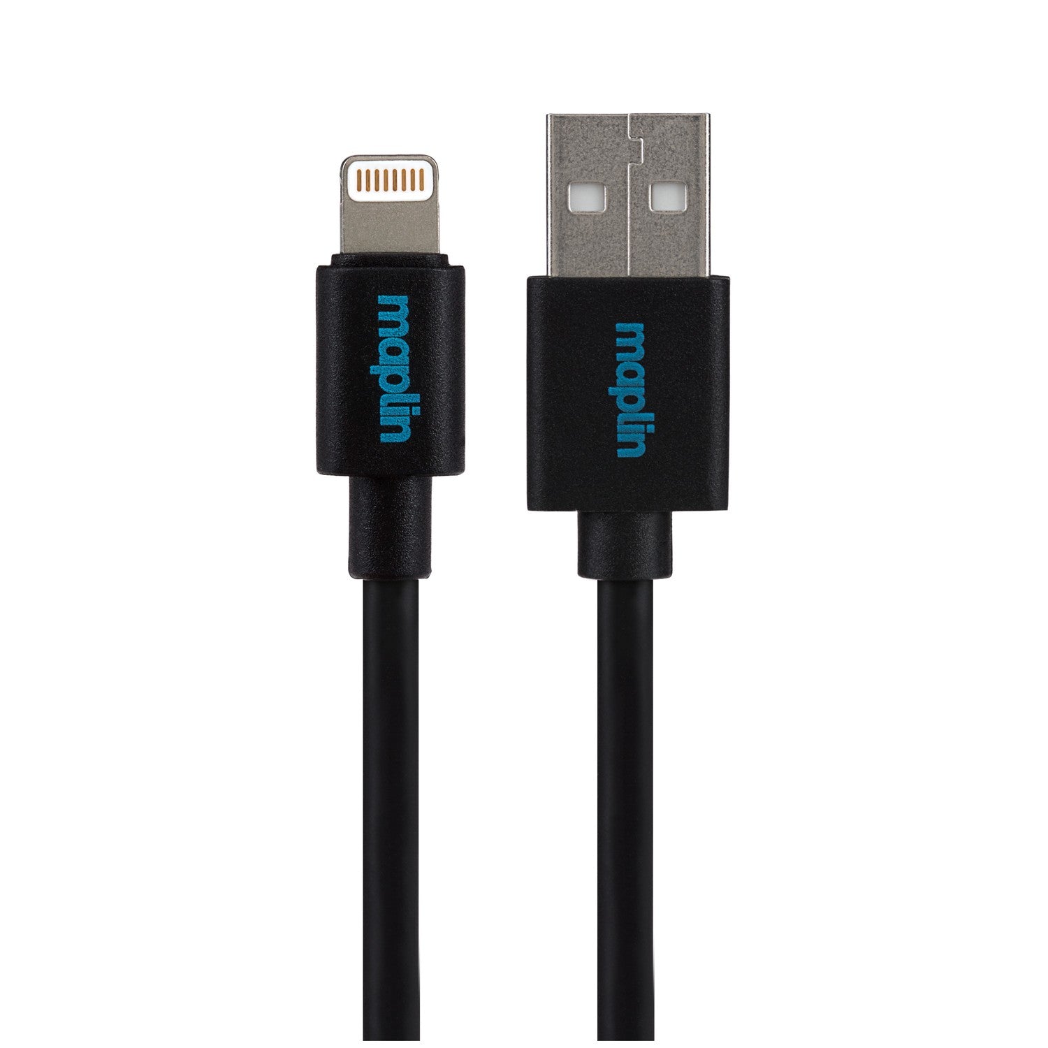 Maplin Lightning to USB-A Cable - Black, 0.5m