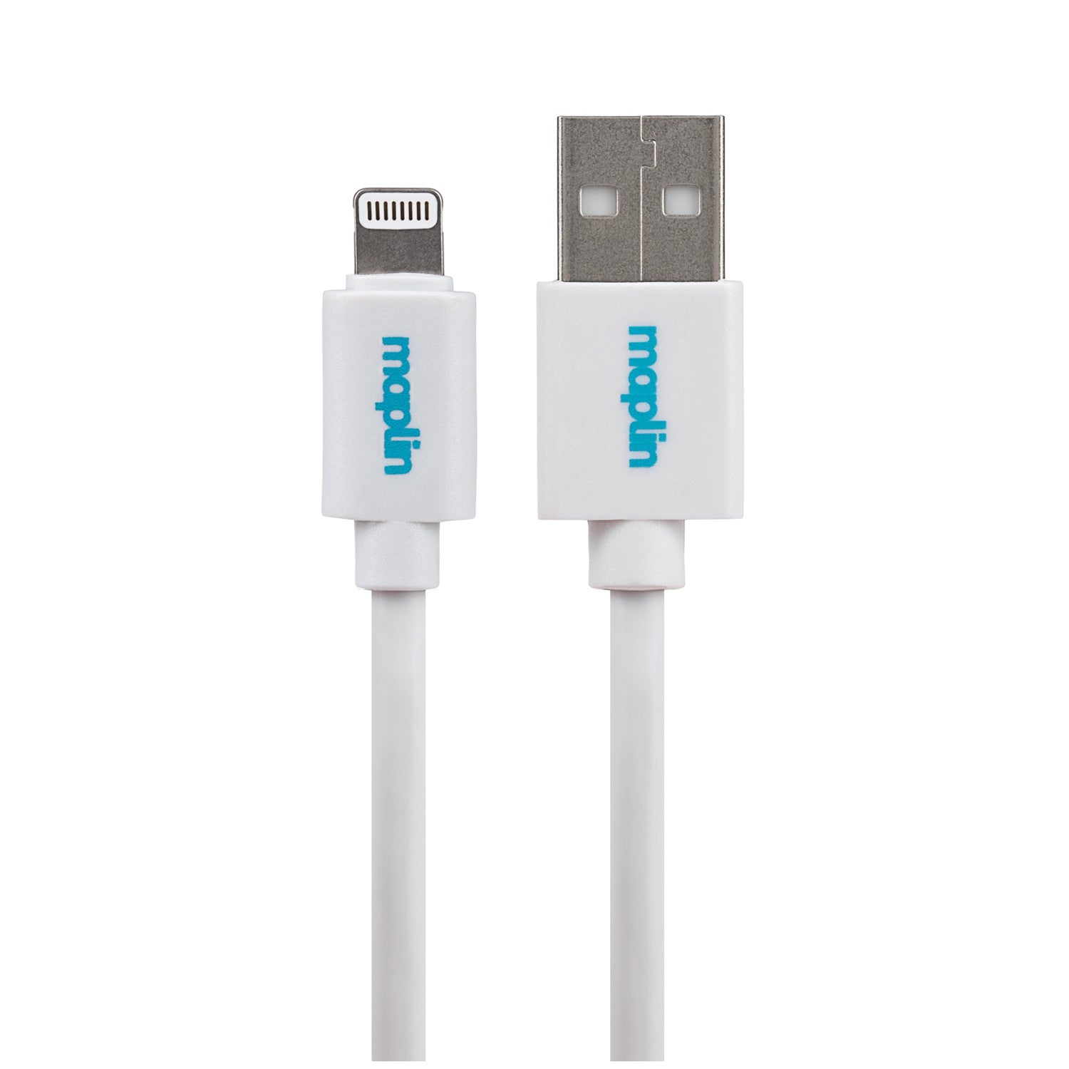 Maplin Premium Apple MFI Certified Tangle-Free Lightning to USB-A 2.0 Cable - White, 1.5m
