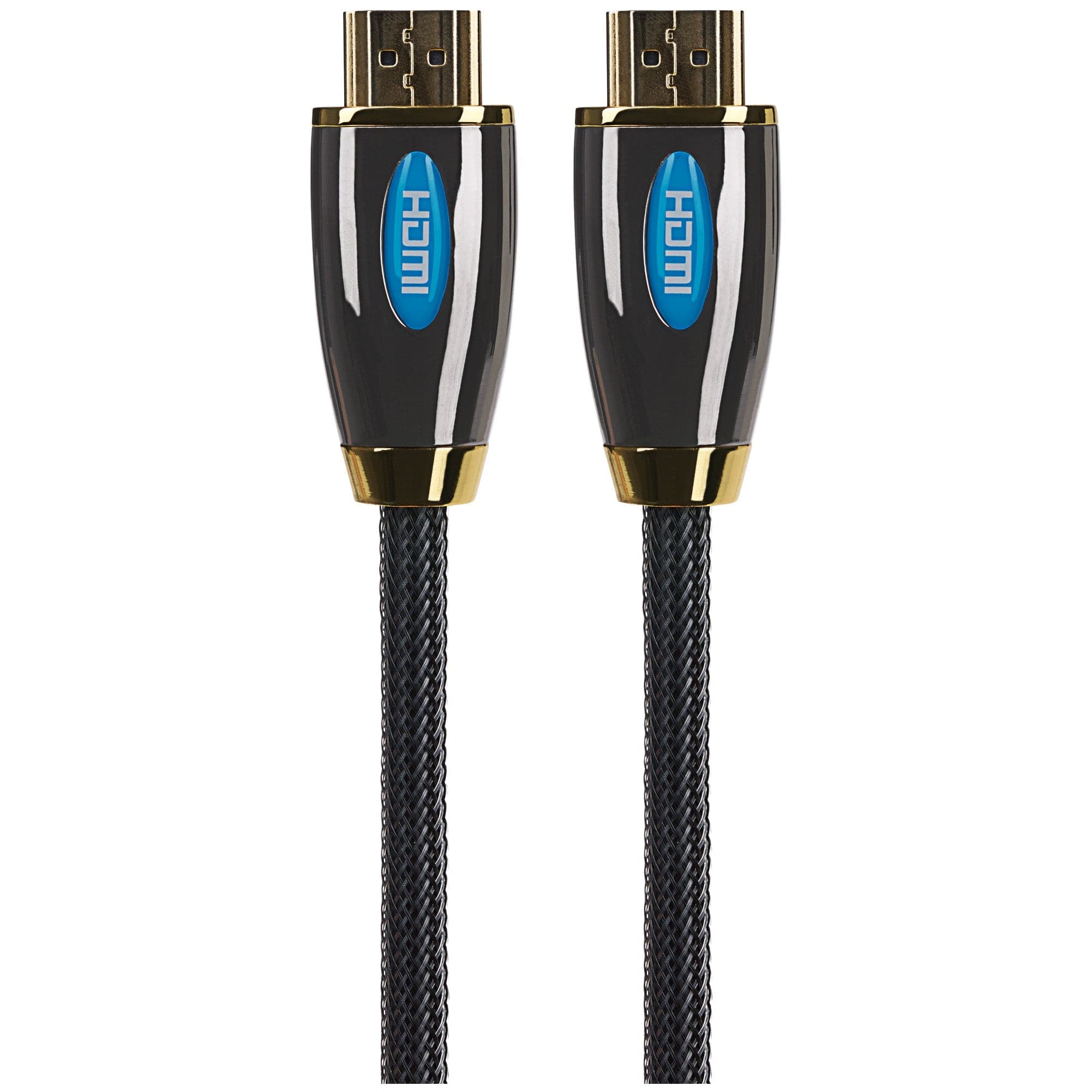 Maplin Pro HDMI to HDMI 4K Ultra HD Braided Cable with Gold Connectors - Black, 3m