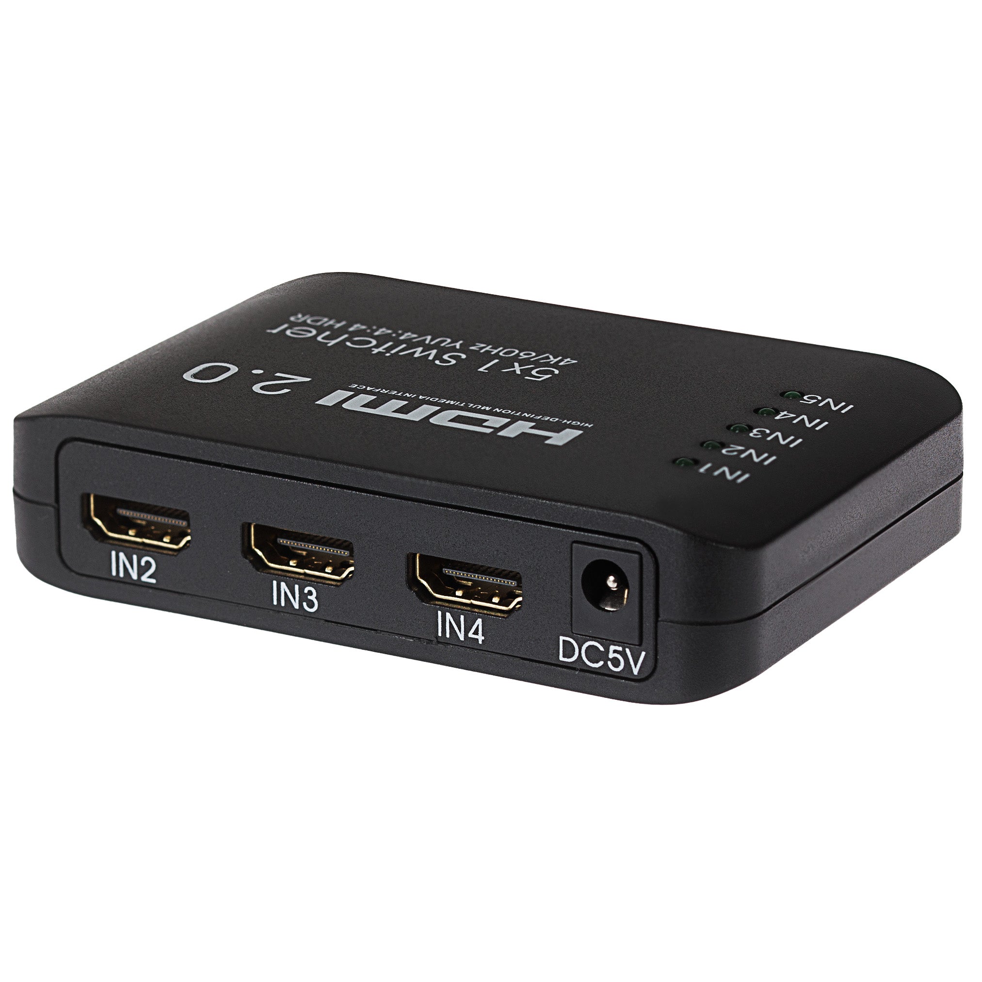 Maplin MPS HDMI Switch 5 Ports In 1 Port Out 4K Ultra HD @60Hz with Remote Control - Black