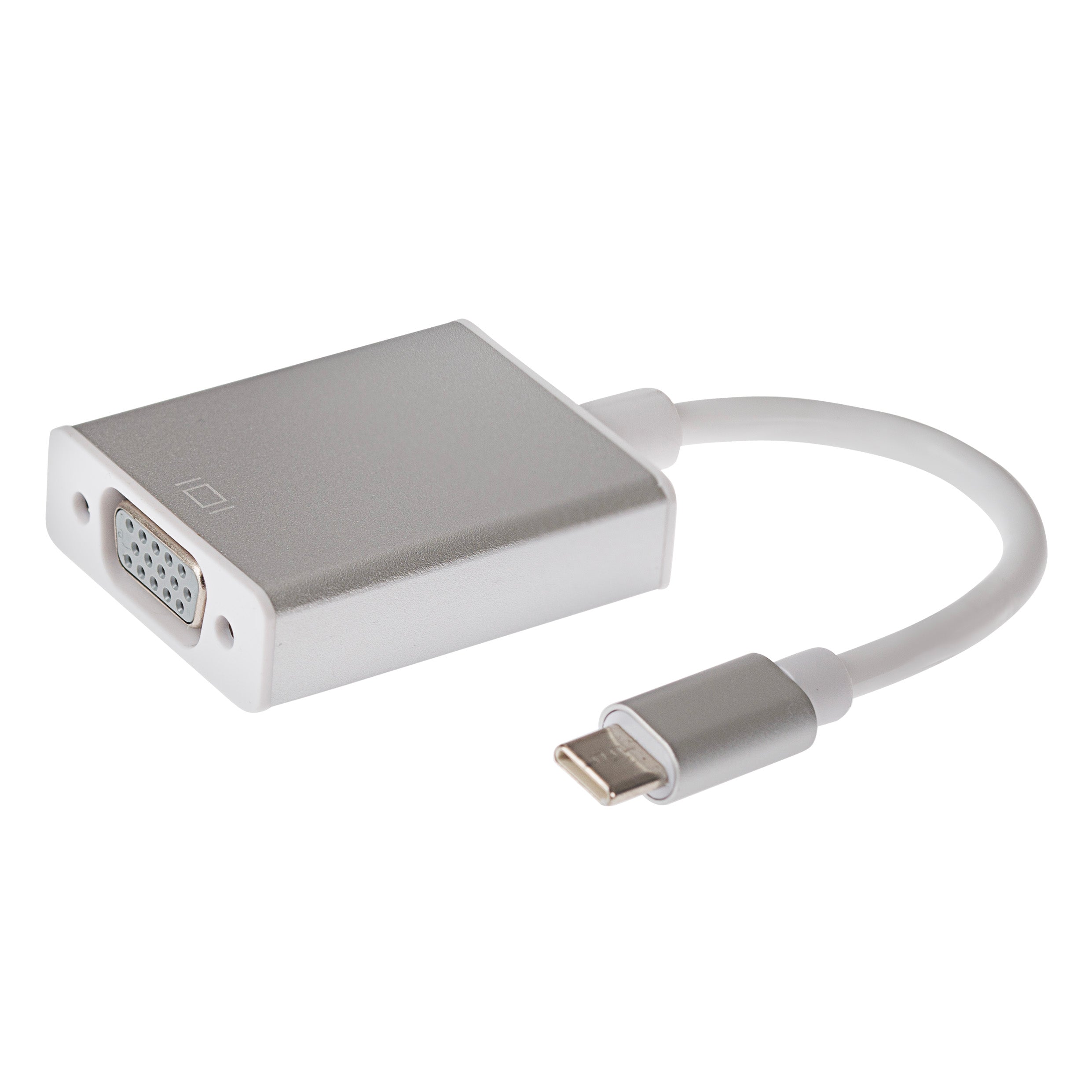 Maplin USB-C to VGA Female Connector Full HD @60Hz Adapter - White, 16cm