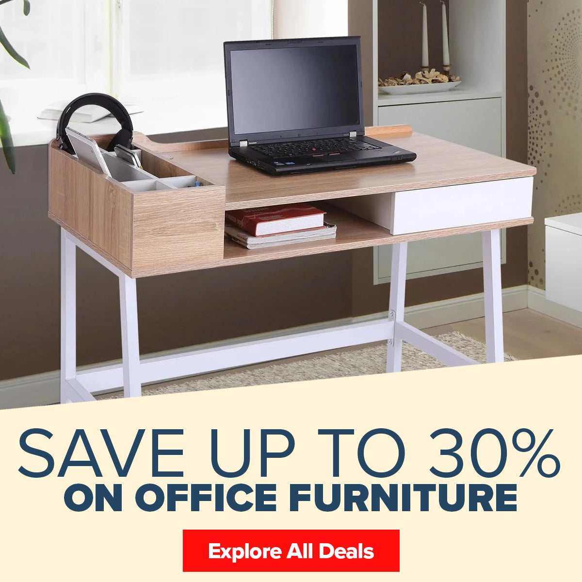 Save up to 30% on office desks and chairs