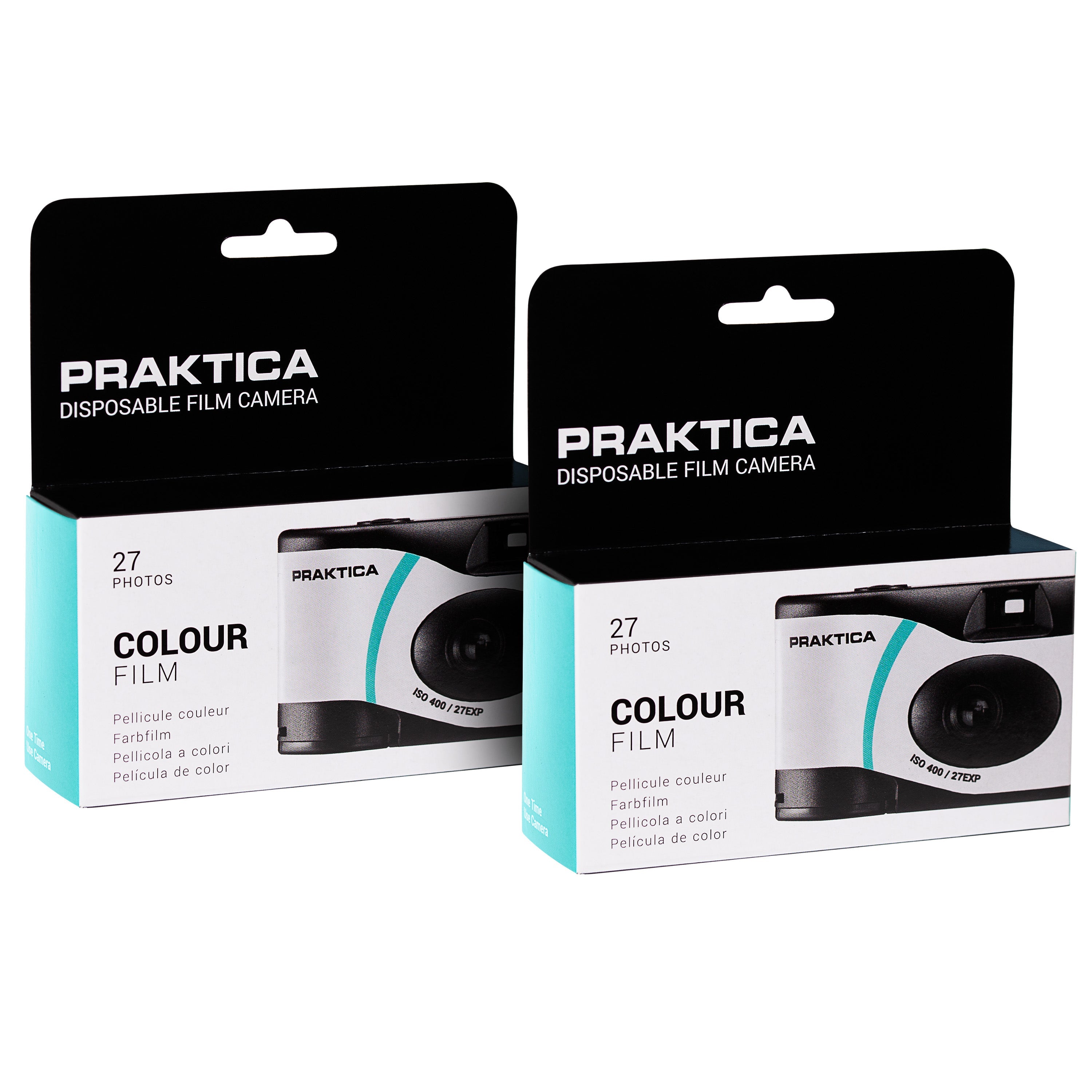 PRAKTICA Luxmedia 35mm Disposable Film Camera with Flash & 27 Exposure ISO400 Film (Pack of 2)