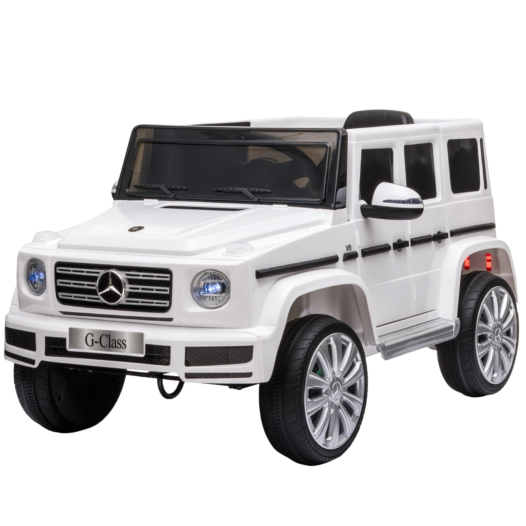 HOMCOM Mercedes Benz G500 12V Electric Kids Ride On Toy Car with Remote Control, Music, Lights & Suspension for 3-8 Years (White)