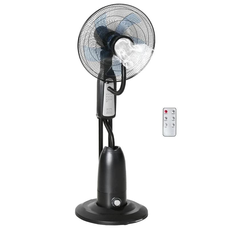 Maplin Plus 18" Pedestal Fan with Humidifying Water Mist Spray - Black