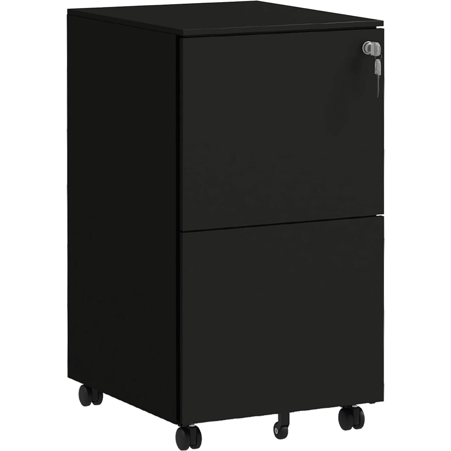 ProperAV Lockable 2-Drawer Vertical Filing Cabinet with Adjustable Hanging Bar (Black)