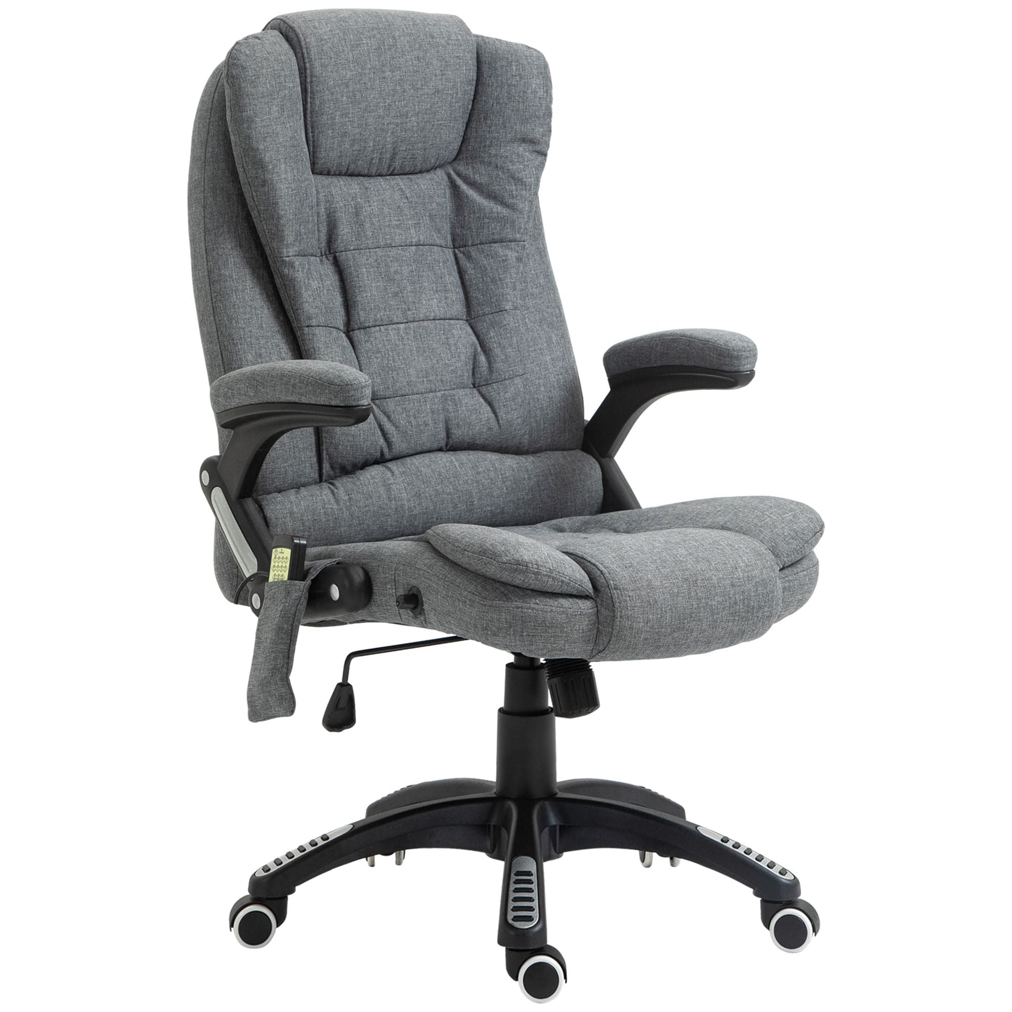 ProperAV Ergonomic Reclining Adjustable Heated Massage Executive Office Chair (Grey)