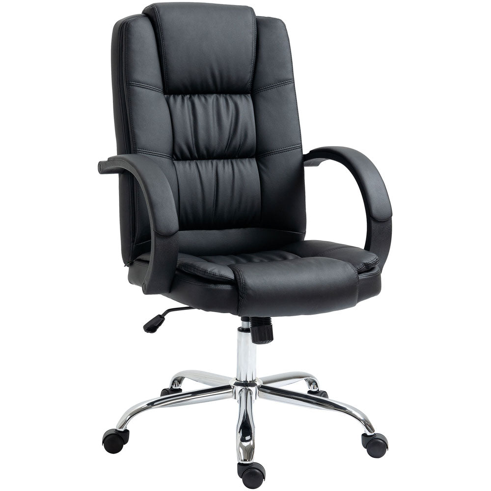 ProperAV PU Leather Adjustable Swivel Executive Office Chair (Black)
