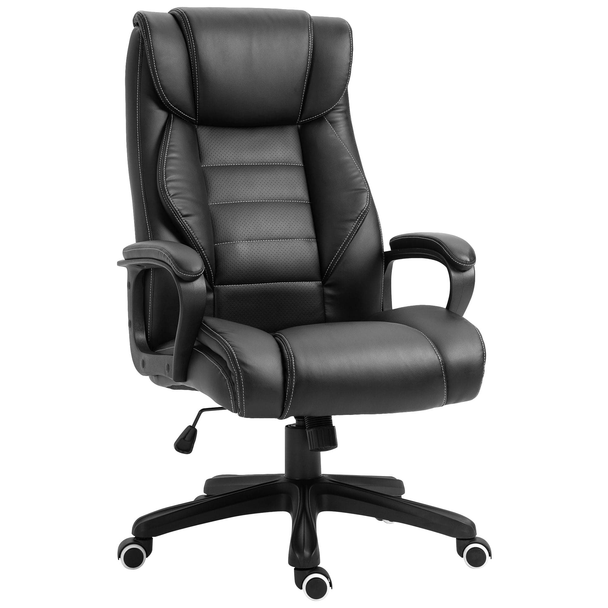 ProperAV Ergonomic High Back Tilting Executive Office Chair with 6-Point Vibration Massage Function (Black)