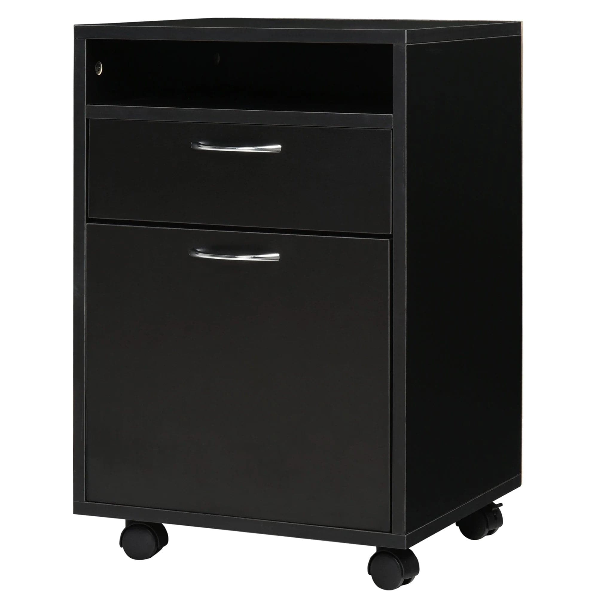 HOMCOM 60cm 2-Drawer Office Home Storage Cabinet - Black