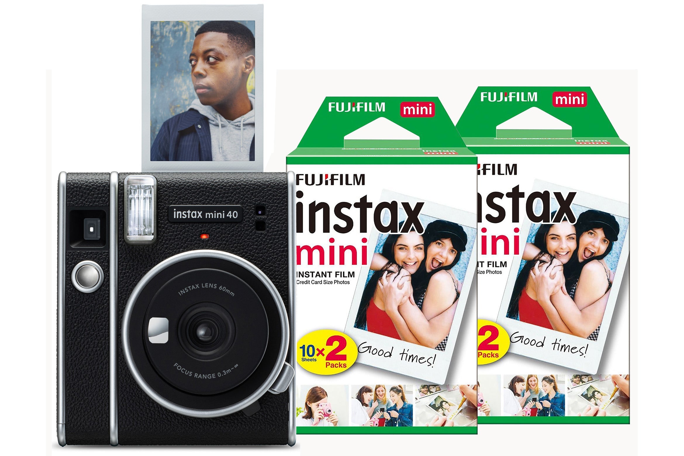 Fujifilm Instax Mini 40 Instant Camera - Black (Camera + 50 Shot Pack)