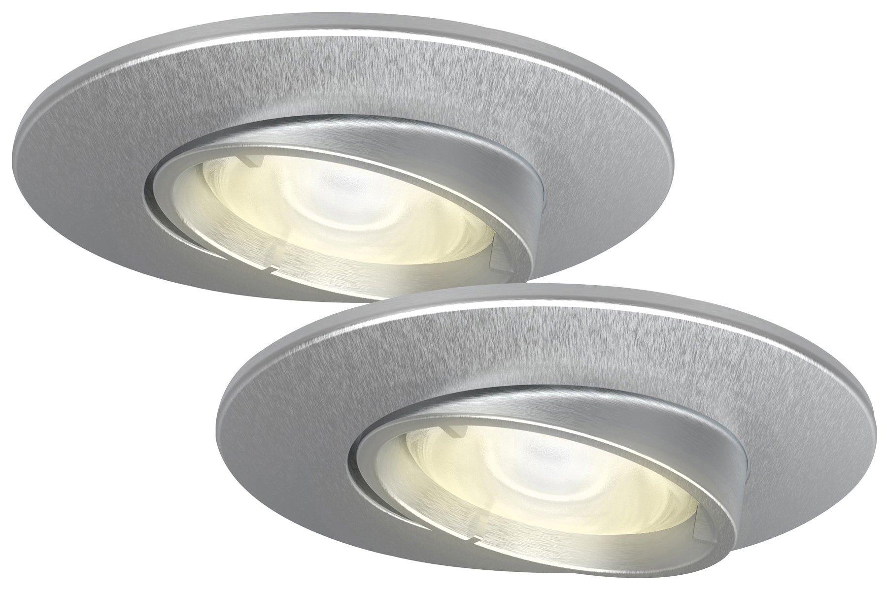 4lite WiZ Connected Fire-Rated IP20 GU10 Smart Adjustable LED Downlight - Satin Chrome (Pack of 2)