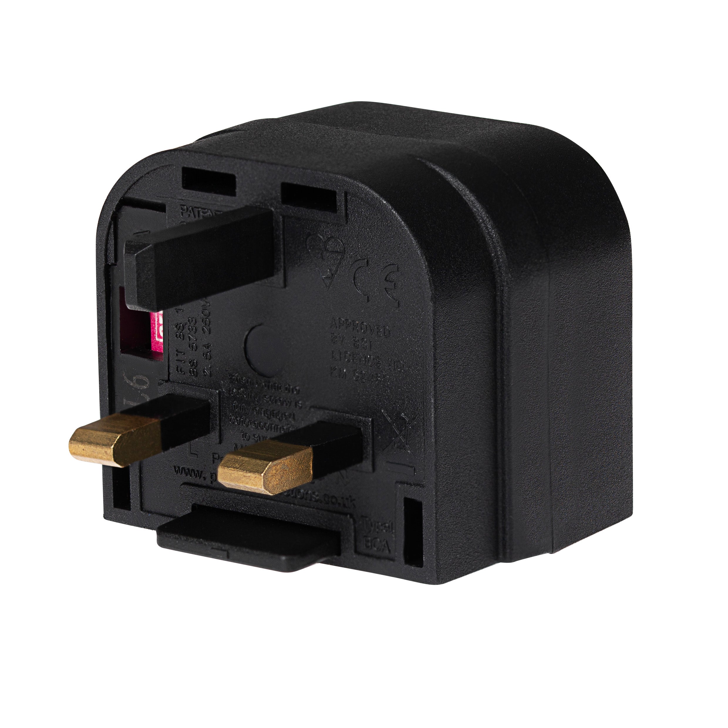 Maplin EU 2 Pin Plug to UK Mains Plug Converter with 3 Amp Fuse - Black