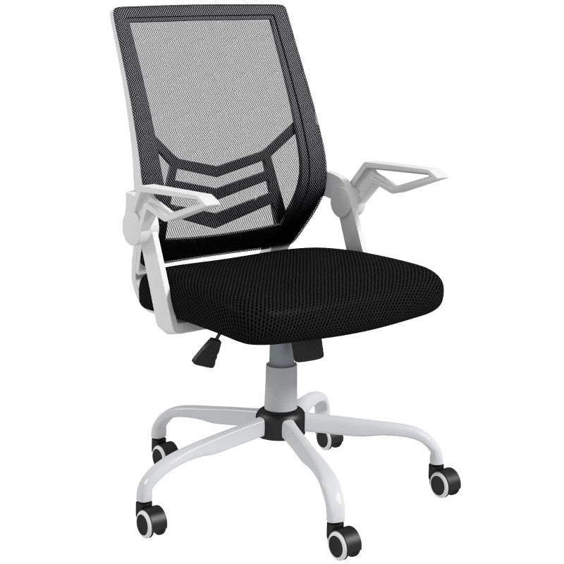 ProperAV Extra Ergonomic Adjustable Office Chair with Flip-up Arm & Lumbar Back Support (Black)