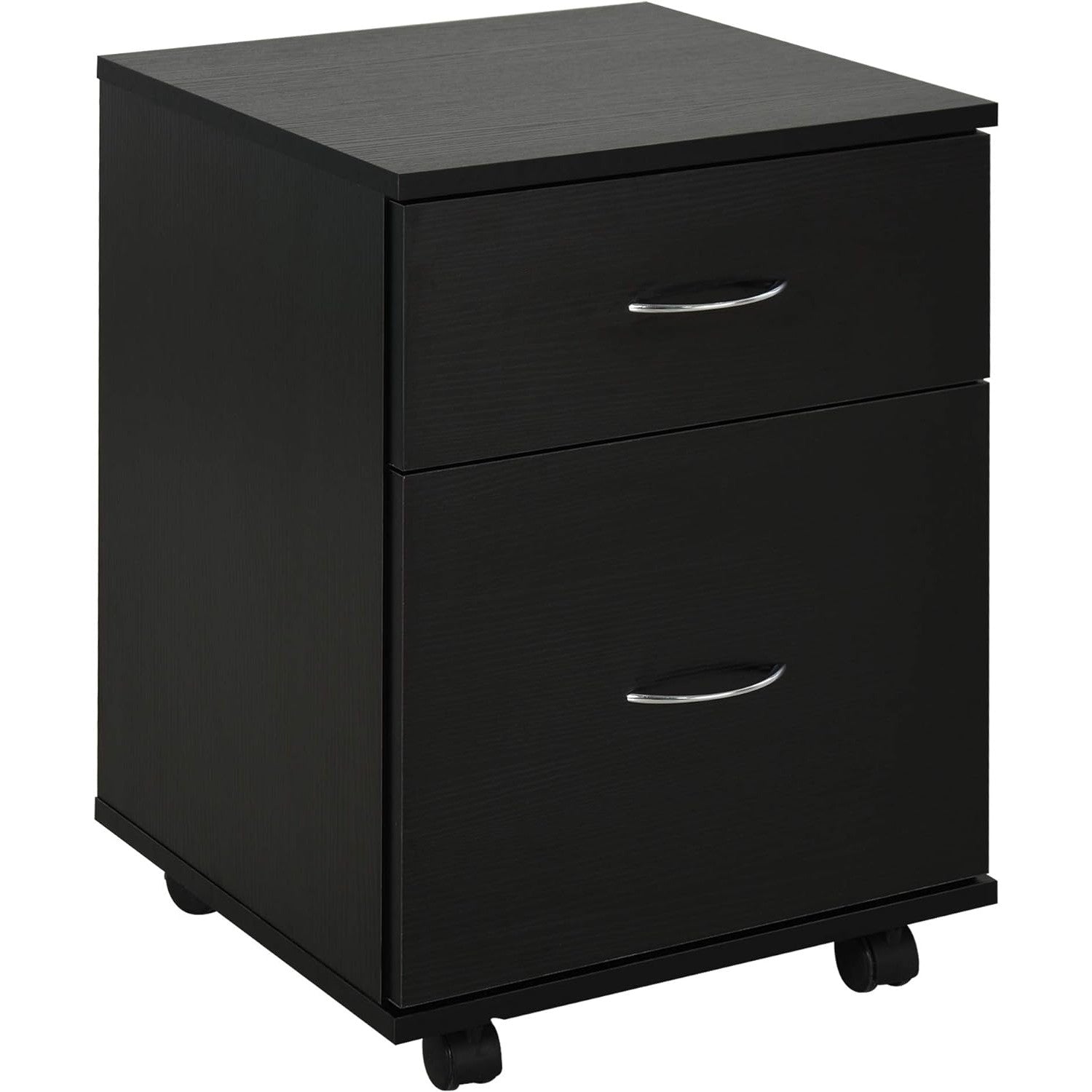 ProperAV 2 Drawer Filing Cabinet Cupboard with Wheels (Black)