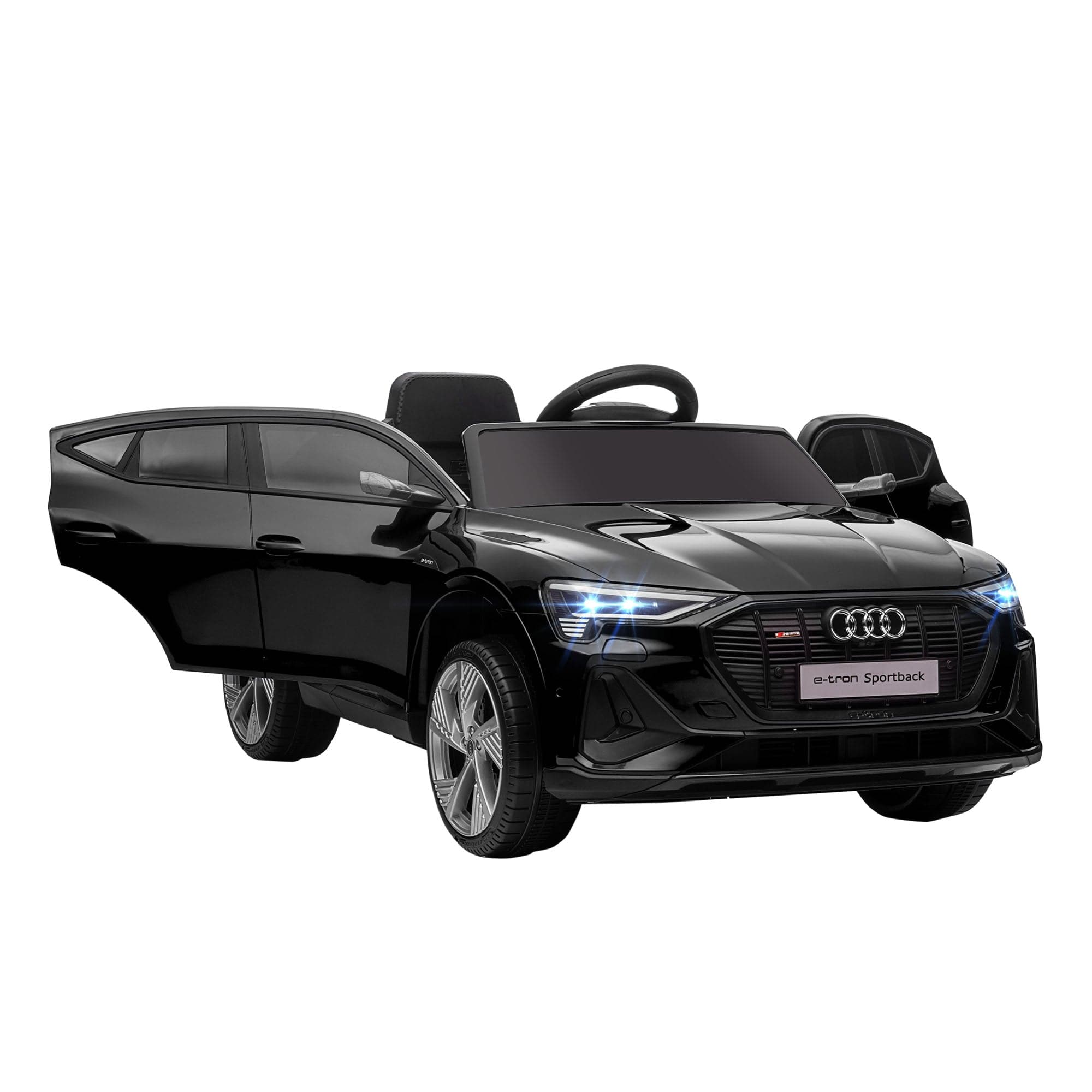 HOMCOM Audi E-tron Licensed 12V Kids Electric Ride On Car with Remote, Music, Lights & Suspension for 3-5 Years (Black)