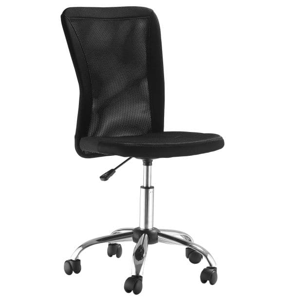 ProperAV Armless Adjustable Mesh Office Chair (Black)