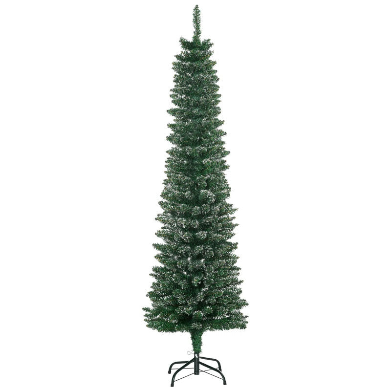 HOMCOM 5.5ft Artificial Snow Dipped Christmas Tree with Foldable Stand