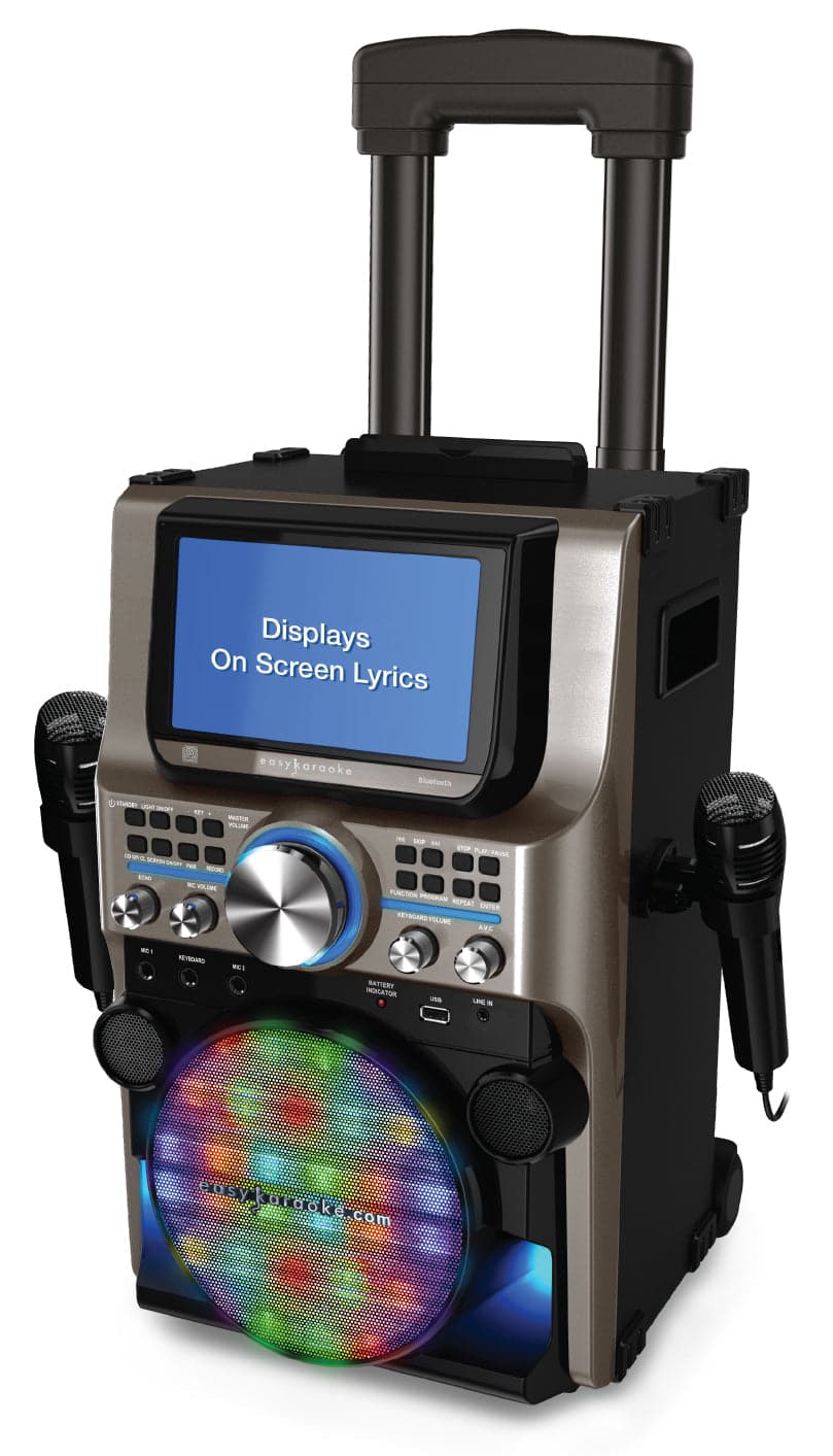 Easy Karaoke Ultimate Bluetooth Karaoke Machine with LED Multi-Colour Light Effects