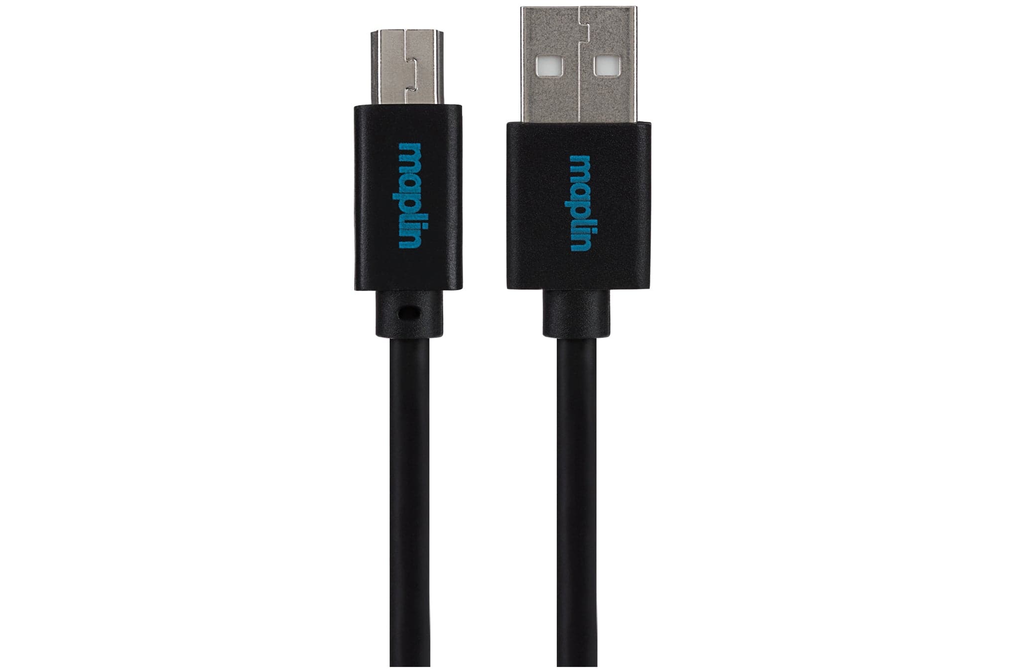 Maplin Premium USB-A 2.0 to Mini USB Cable - Black, 5m