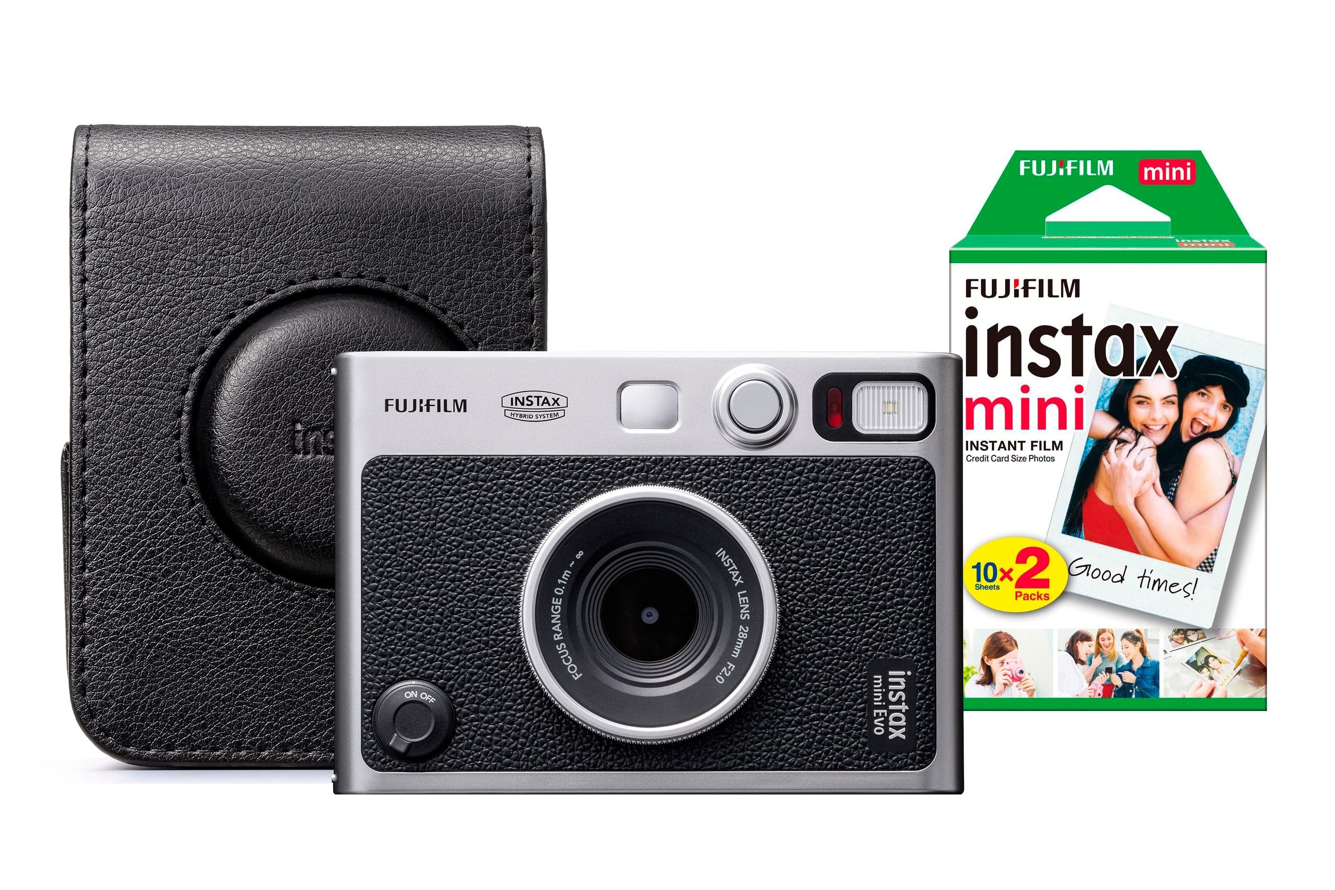 Fujifilm Instax Mini Evo Hybrid Instant Camera - Black (Camera + 20 Shot Pack + Case)