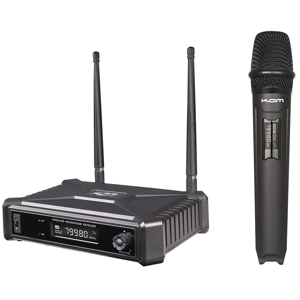 Kam Radiomic UHF Single Fixed-Channel Receiver with Wireless Microphone - Black