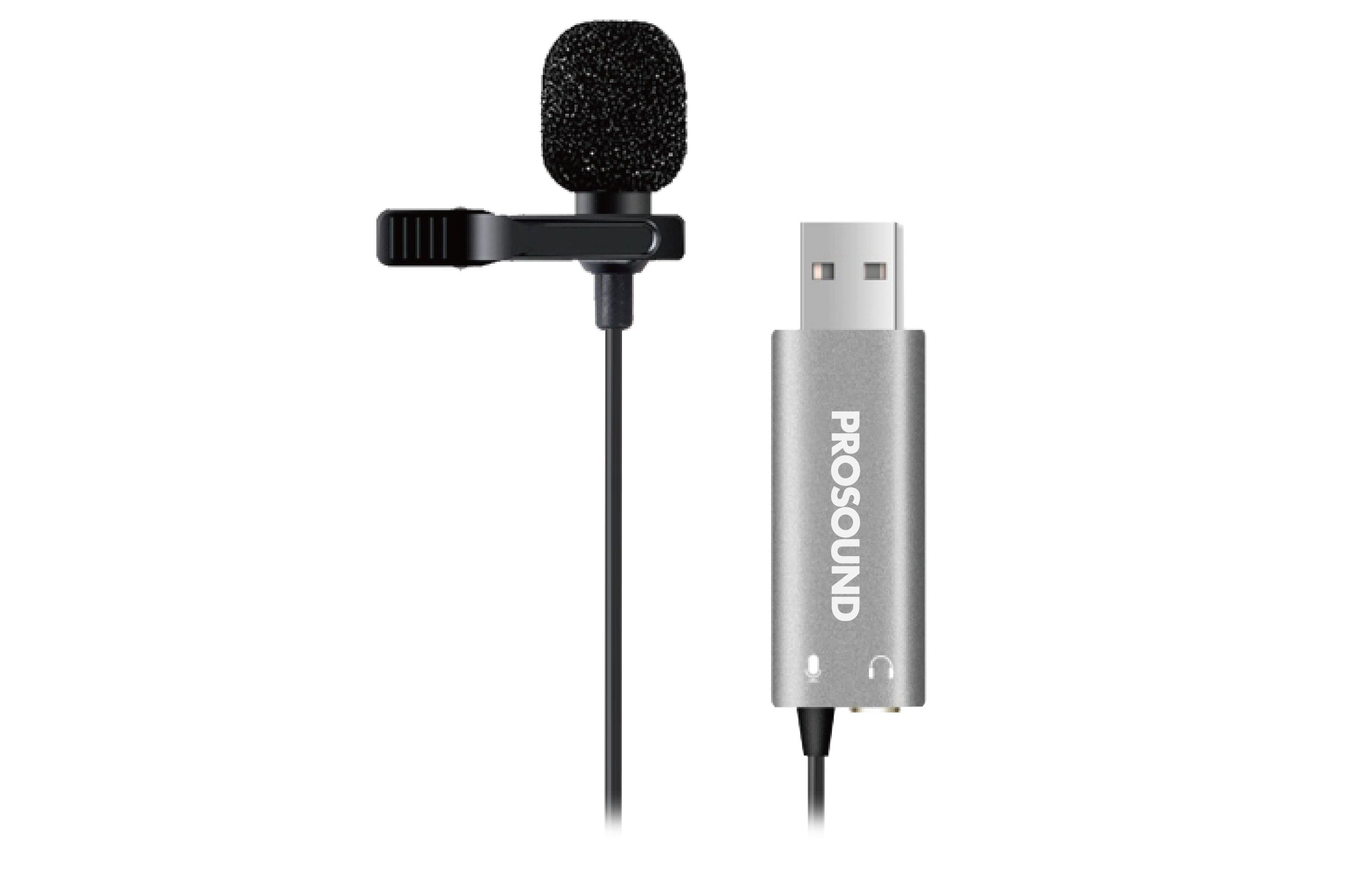 ProSound USB Omnidirectional Electret Condenser Lavalier Microphone with 3.5mm Audio Socket