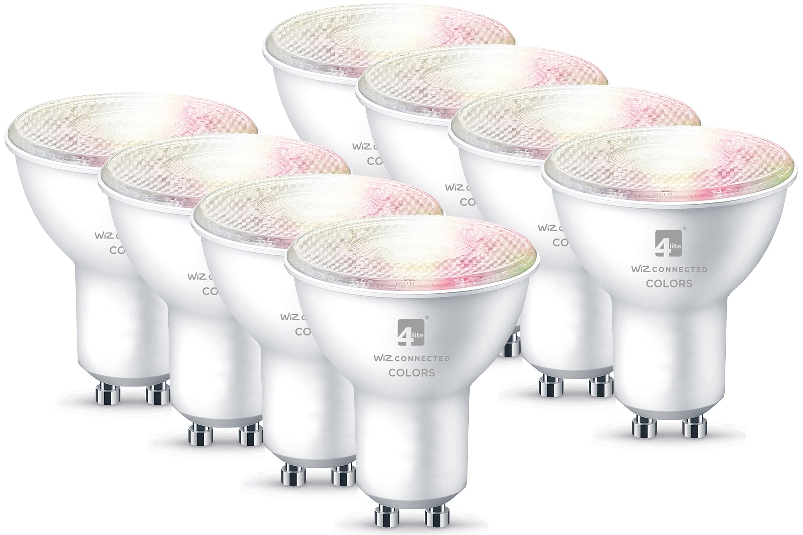 4lite Wiz Connected Dimmable Multicolour WiFi LED Smart Bulb - GU10 (Pack of 8)