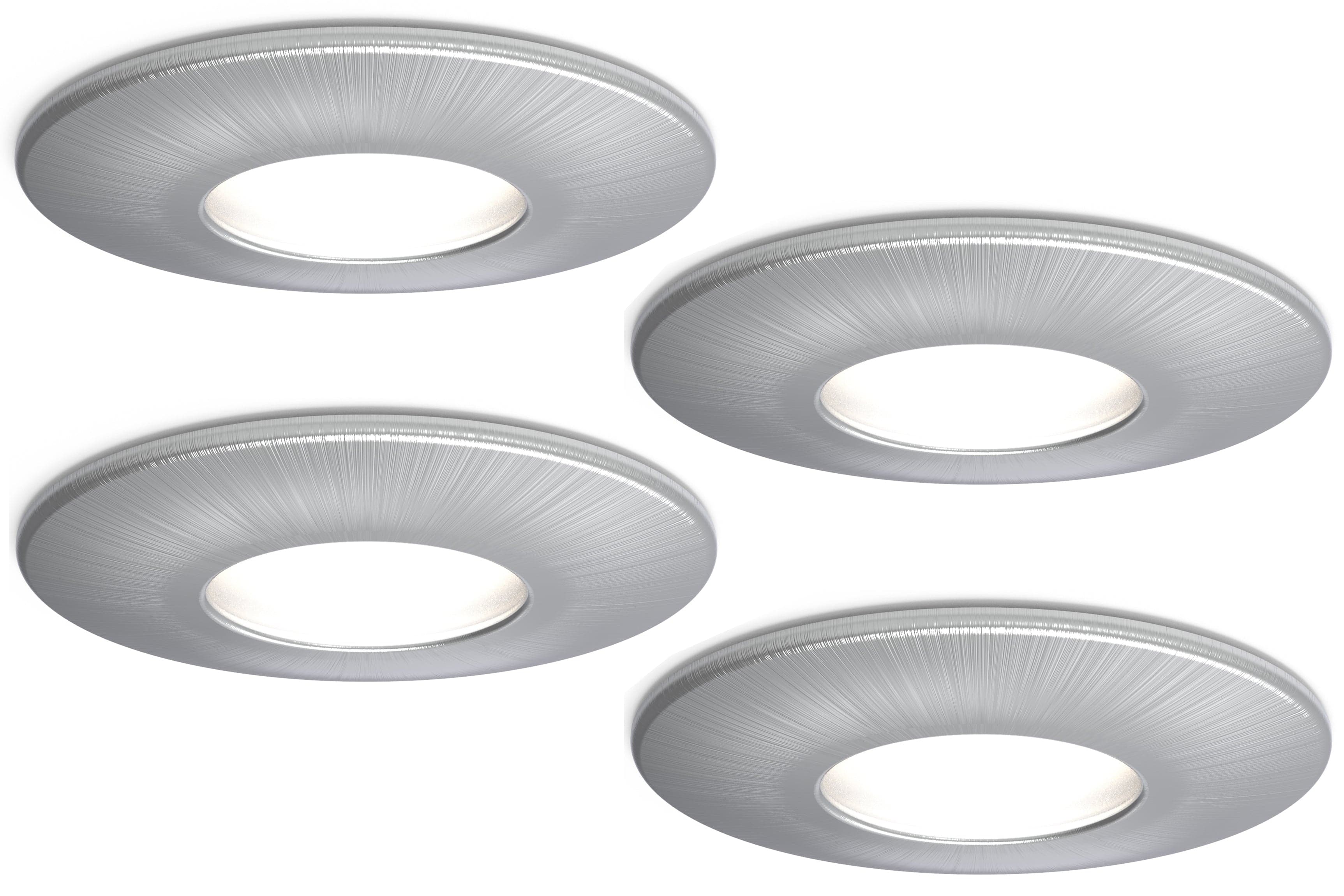 4lite IP20 GU10 Fire-Rated Downlight - Satin Chrome (Pack of 4)