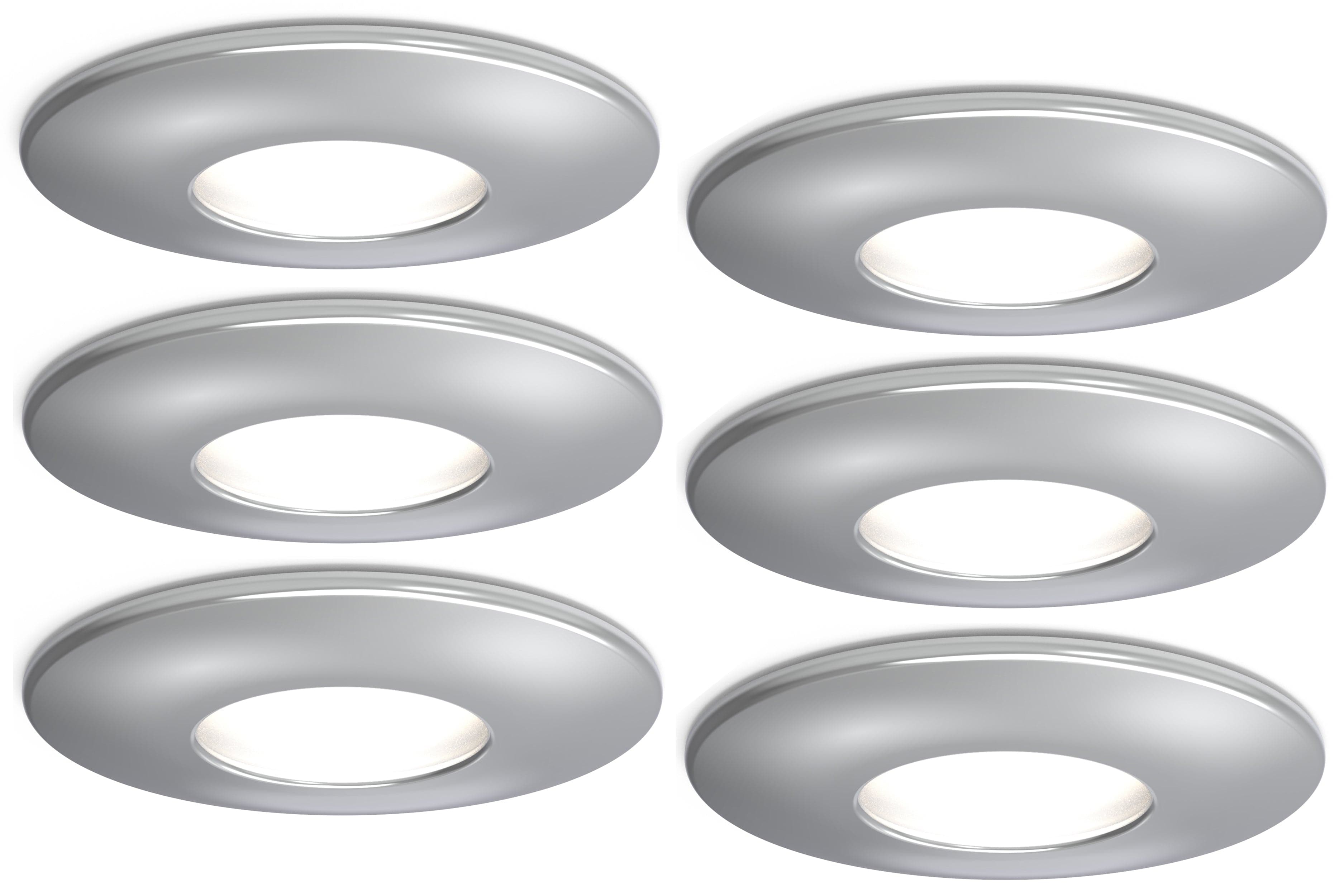 4lite IP20 GU10 Fire-Rated Downlight - Chrome (Pack of 6)